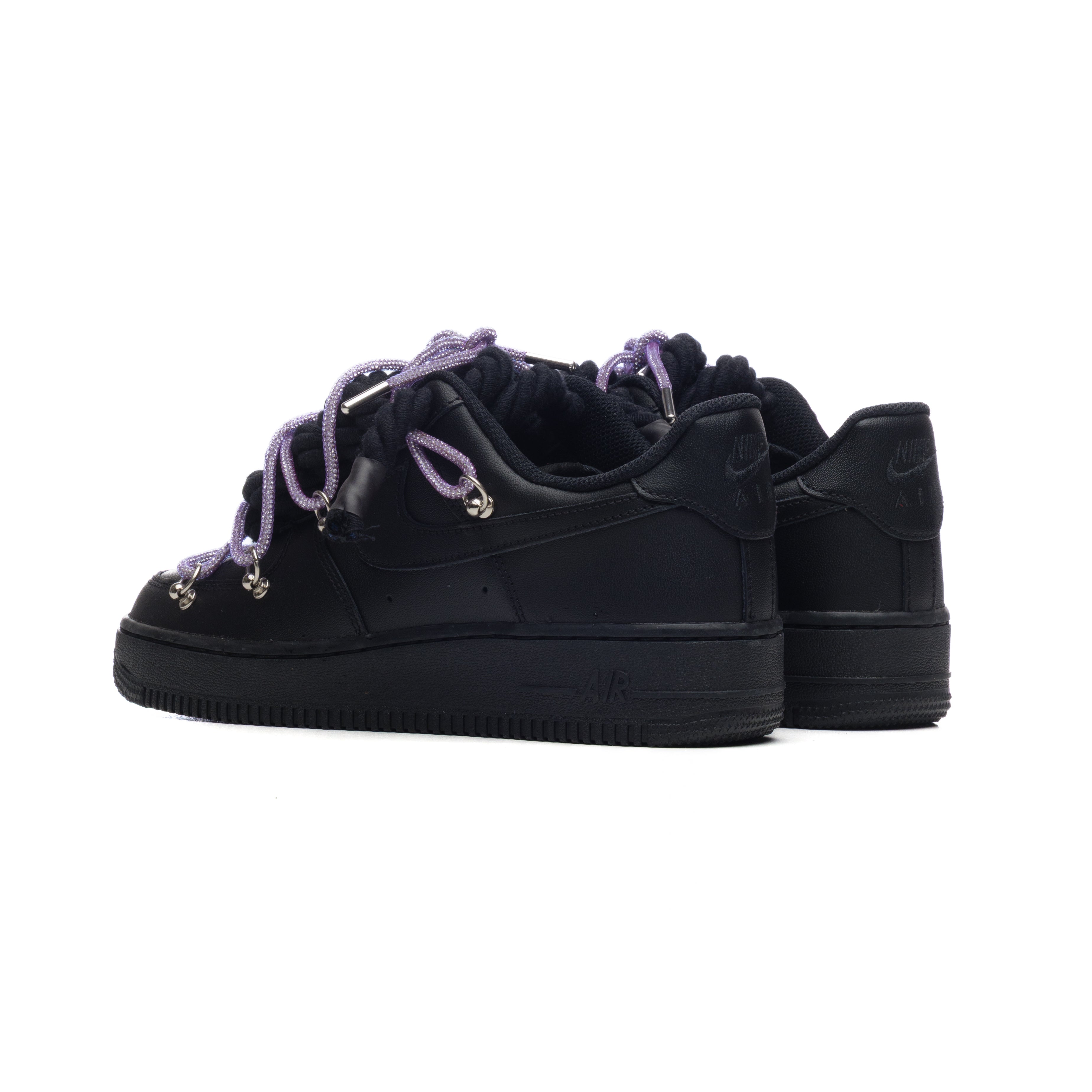 Snezed NIKE AIR FORCE 1 BLACK ROPE LACES- TRIPLE SWAROVSKI VIOLET