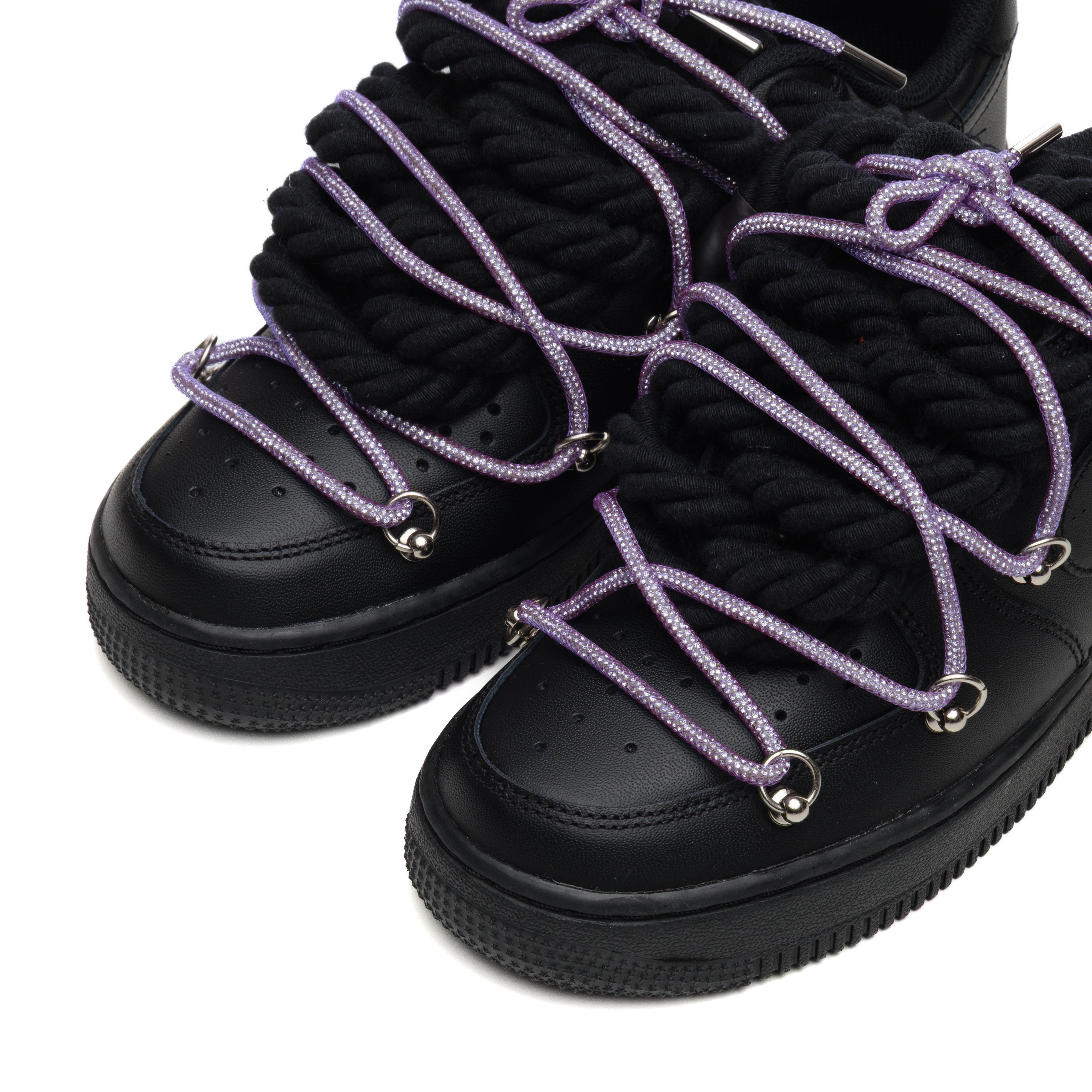 Snezed NIKE AIR FORCE 1 BLACK ROPE LACES- TRIPLE SWAROVSKI VIOLET