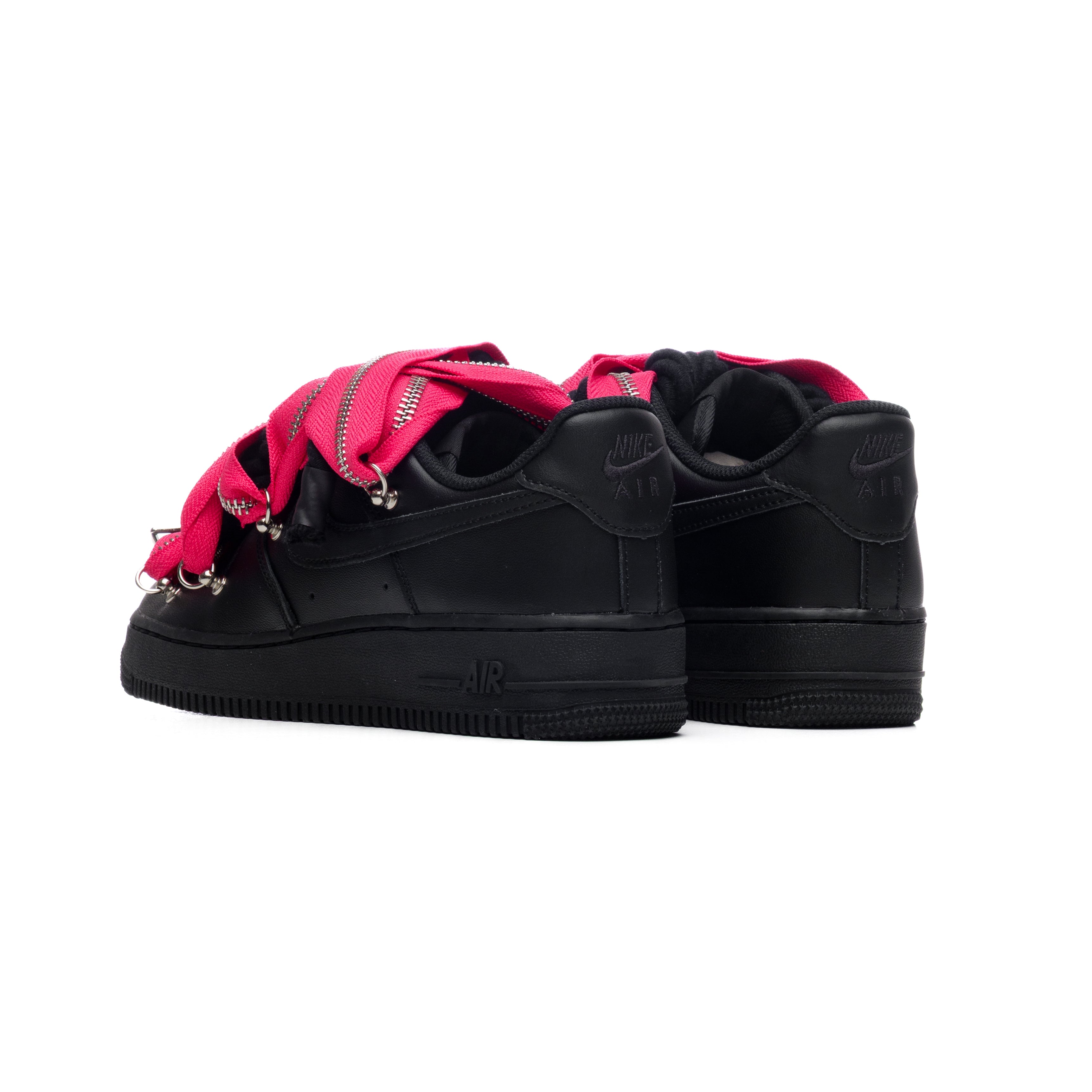 Snezed NIKE AIR FORCE 1 BLACK ROPE LACES- ZIP FUCSIA FLUO