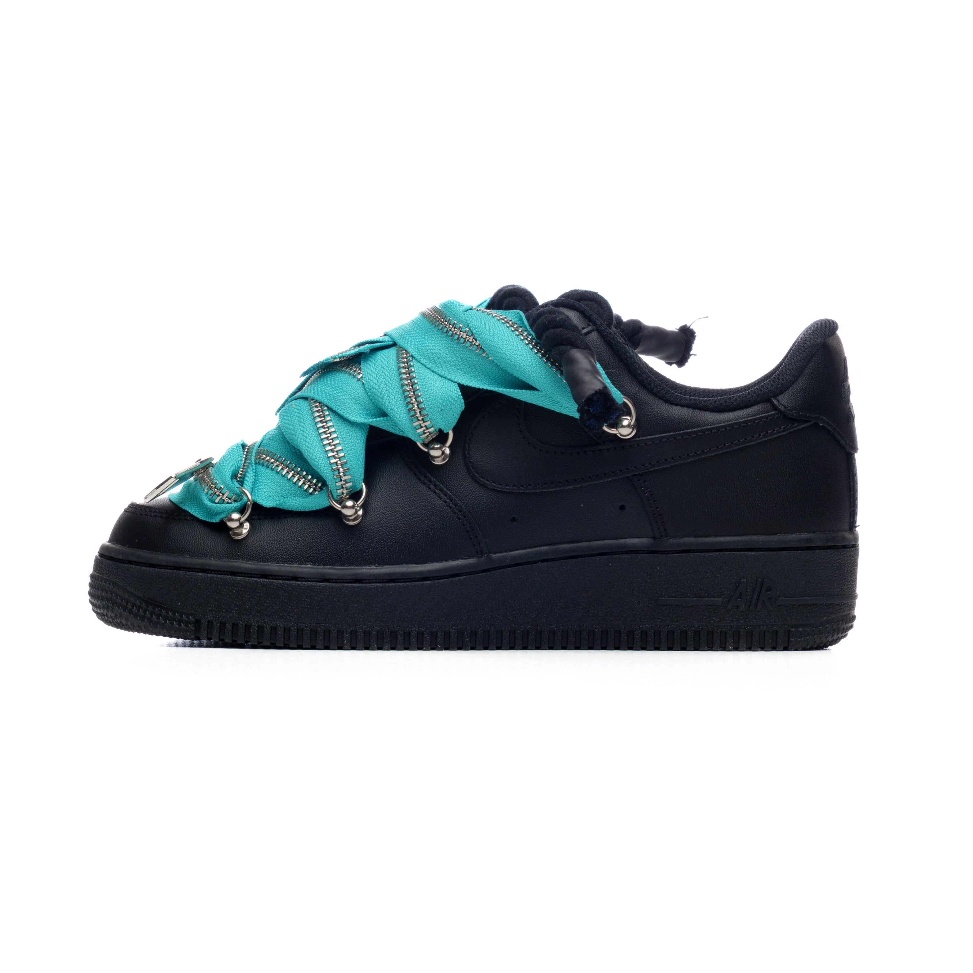 Snezed NIKE AIR FORCE 1 BLACK ROPE LACES- ZIP TIFFANY