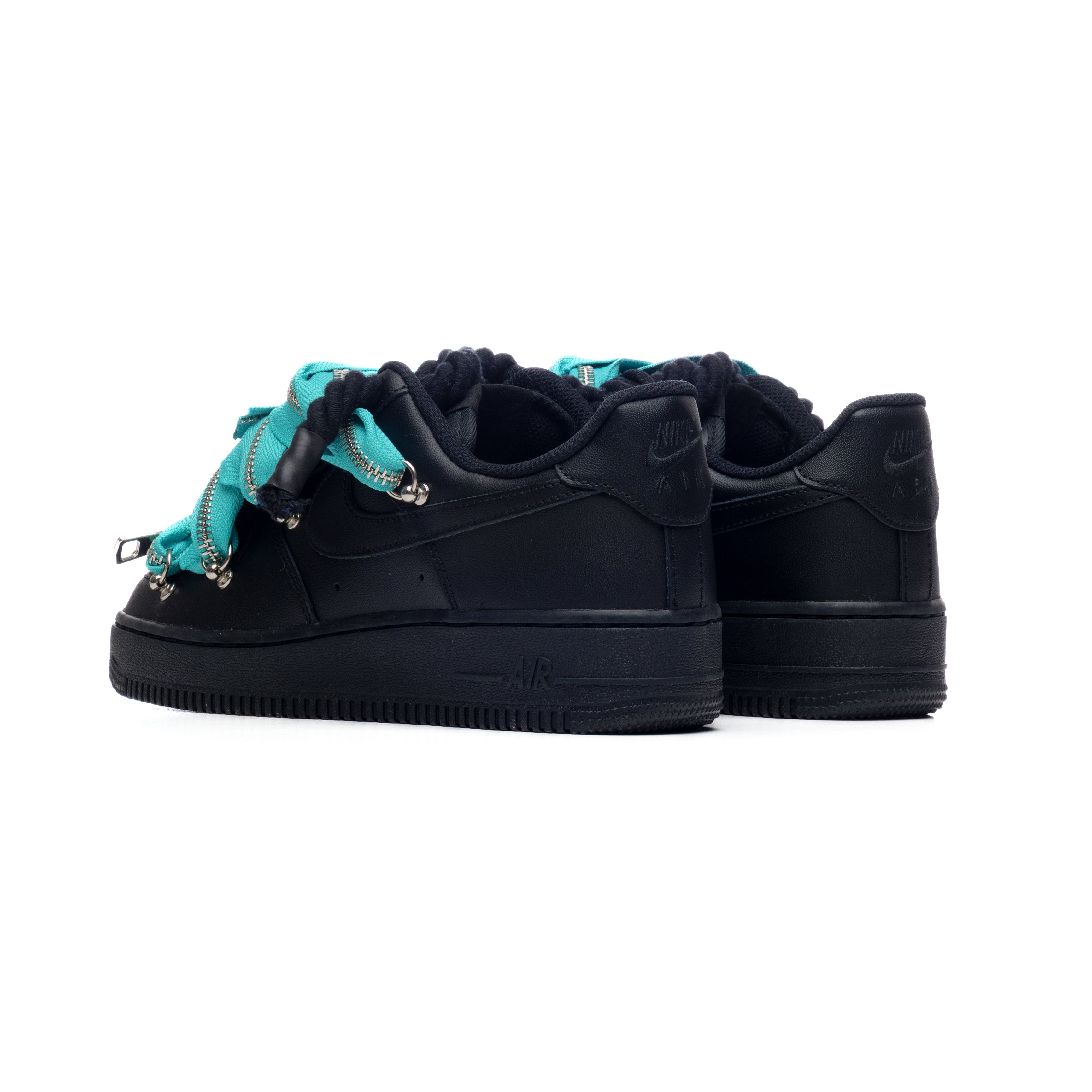 Snezed NIKE AIR FORCE 1 BLACK ROPE LACES- ZIP TIFFANY
