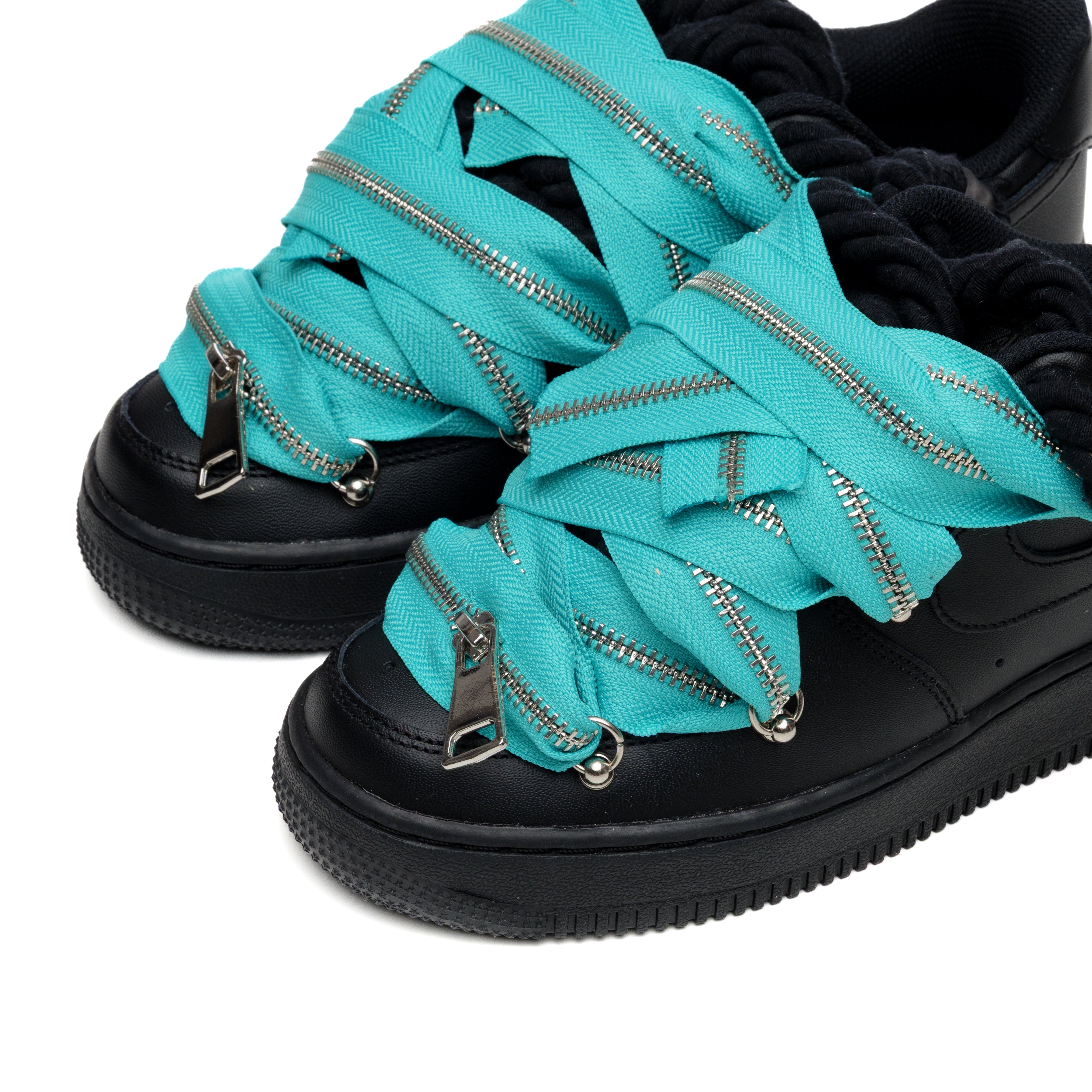 Snezed NIKE AIR FORCE 1 BLACK ROPE LACES- ZIP TIFFANY
