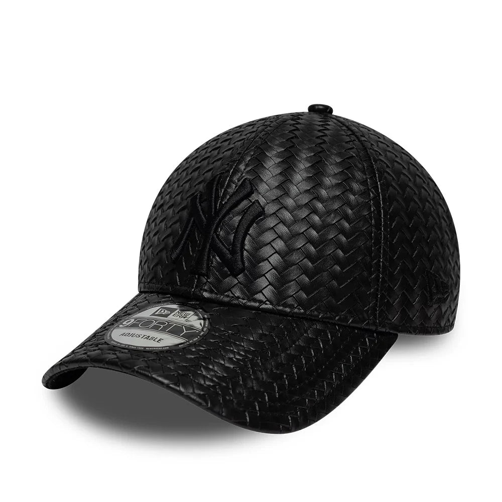 New Era Cappello 9Forty New York Yankees MLB PU Weave Black  Adjustable