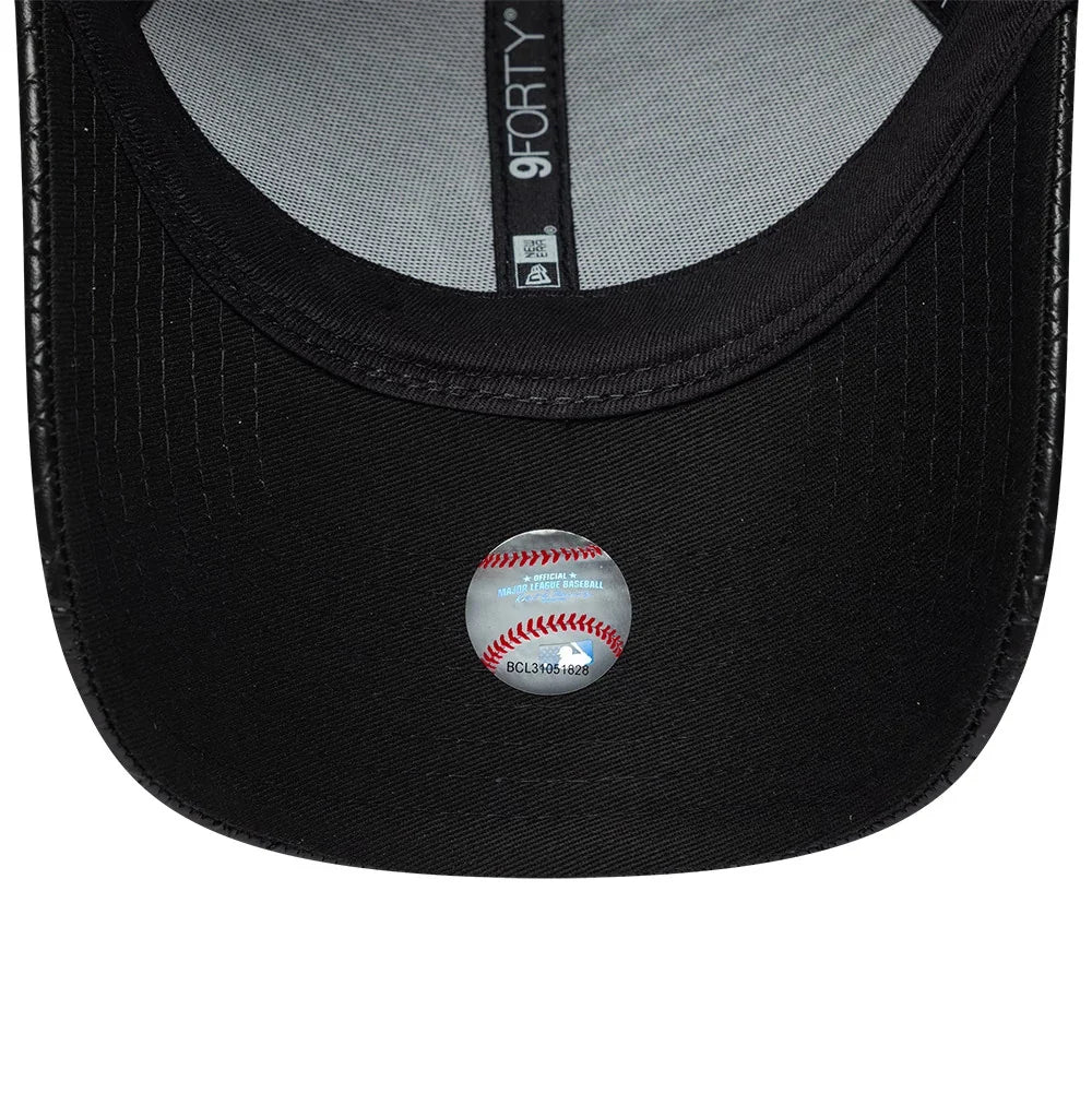 New Era Cappello 9Forty New York Yankees MLB PU Weave Black  Adjustable