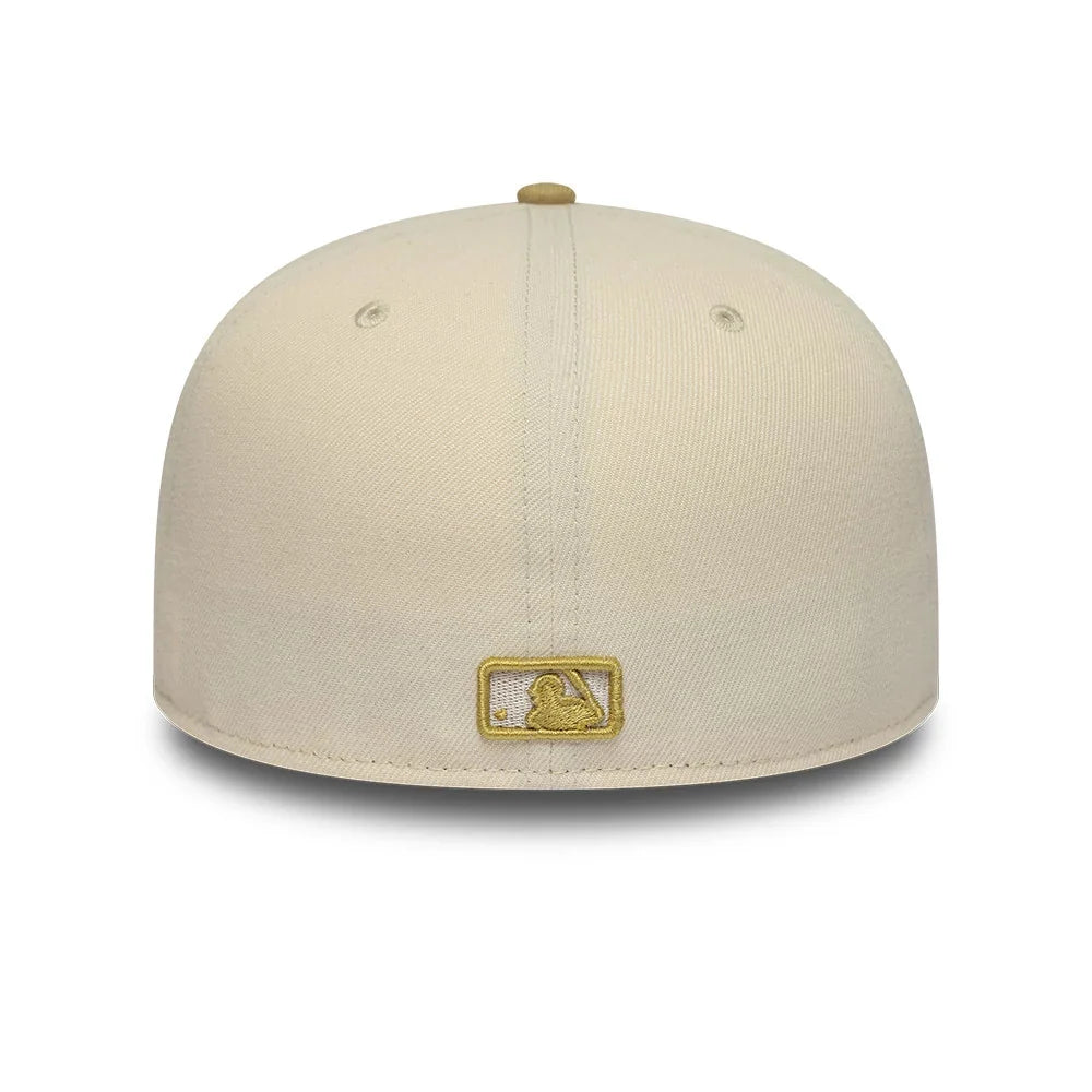New Era Cappello 59FIFTY New York Yankees MLB League Essential Cream & Gold Fitted