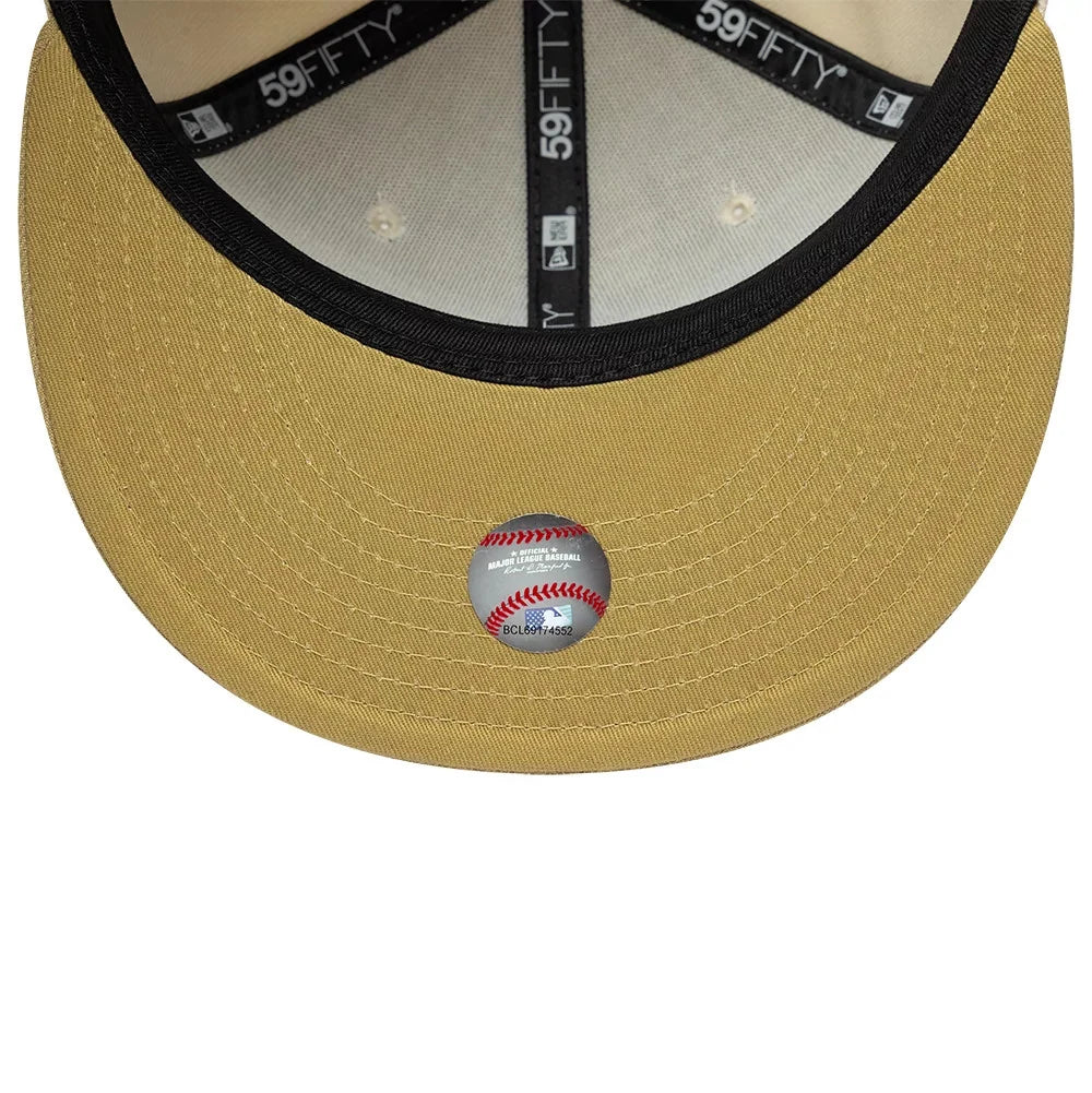 New Era Cappello 59FIFTY New York Yankees MLB League Essential Cream & Gold Fitted