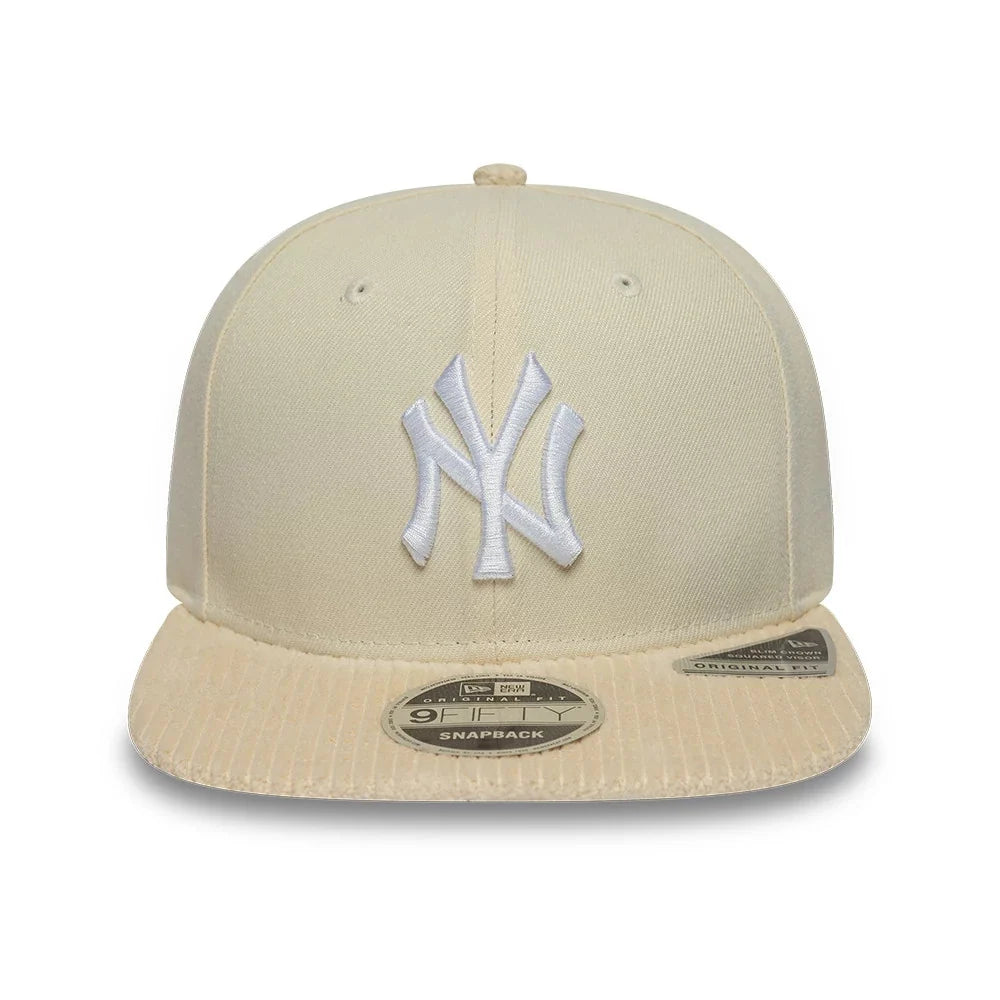 New Era Cappello 9Fifty New York Yankees MLB Cord Visor Beige Original Fit Snapback Adjustable