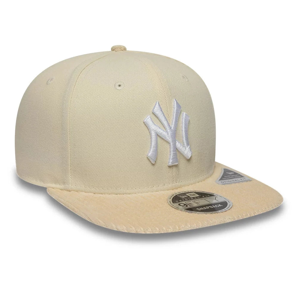 New Era Cappello 9Fifty New York Yankees MLB Cord Visor Beige Original Fit Snapback Adjustable