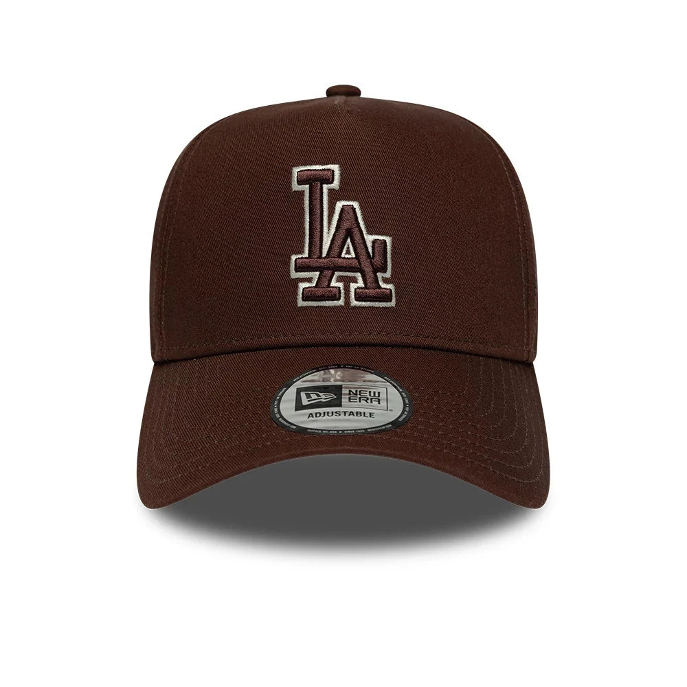 new era cappello 9FORTY E-Frame LA Dodgers MLB Team Outline Brown Adjustable
