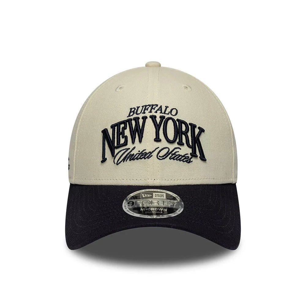New Era Cappello 9FORTY M-Crown New York Light Beige & Black Adjustable