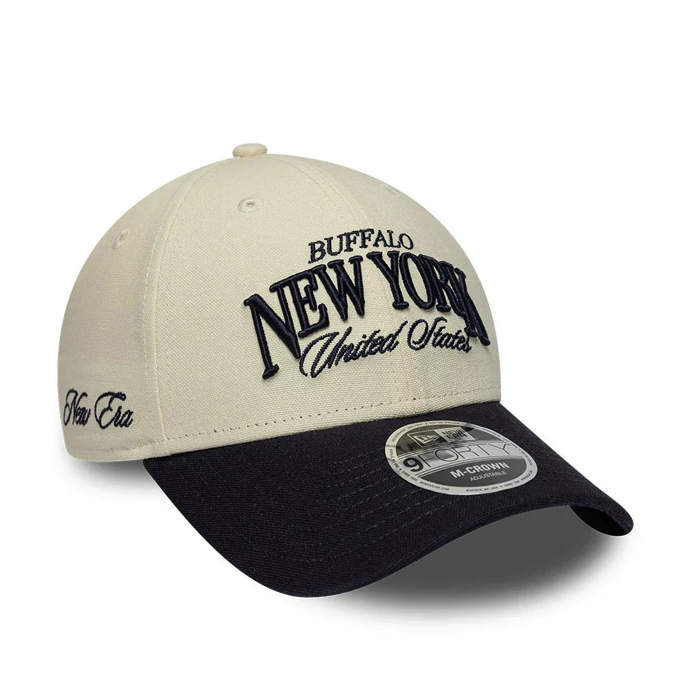 New Era Cappello 9FORTY M-Crown New York Light Beige & Black Adjustable