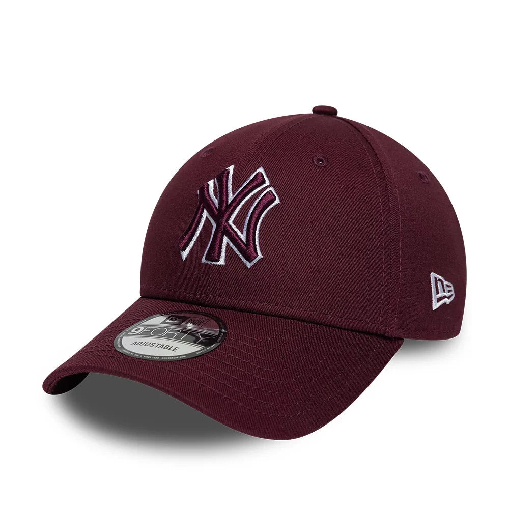 new era cappello 9FORTY New York Yankees MLB Team Outline Dark Purple Adjustable