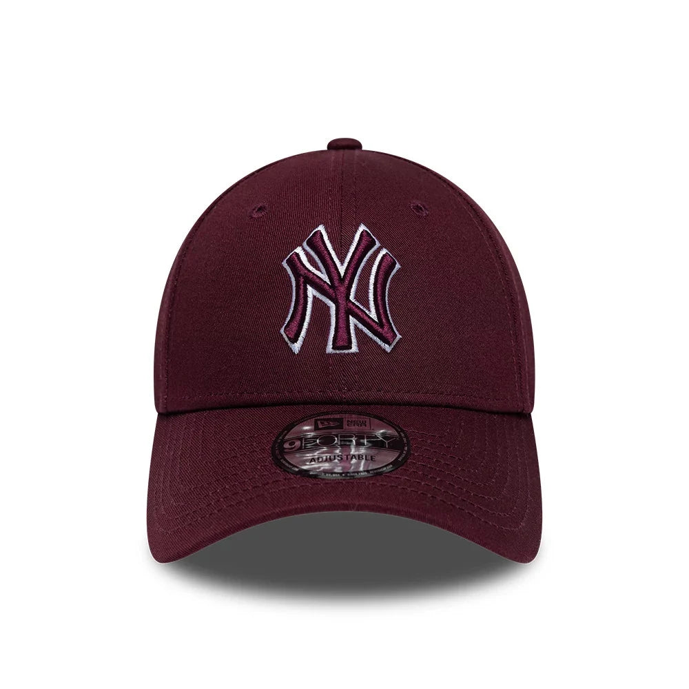 new era cappello 9FORTY New York Yankees MLB Team Outline Dark Purple Adjustable