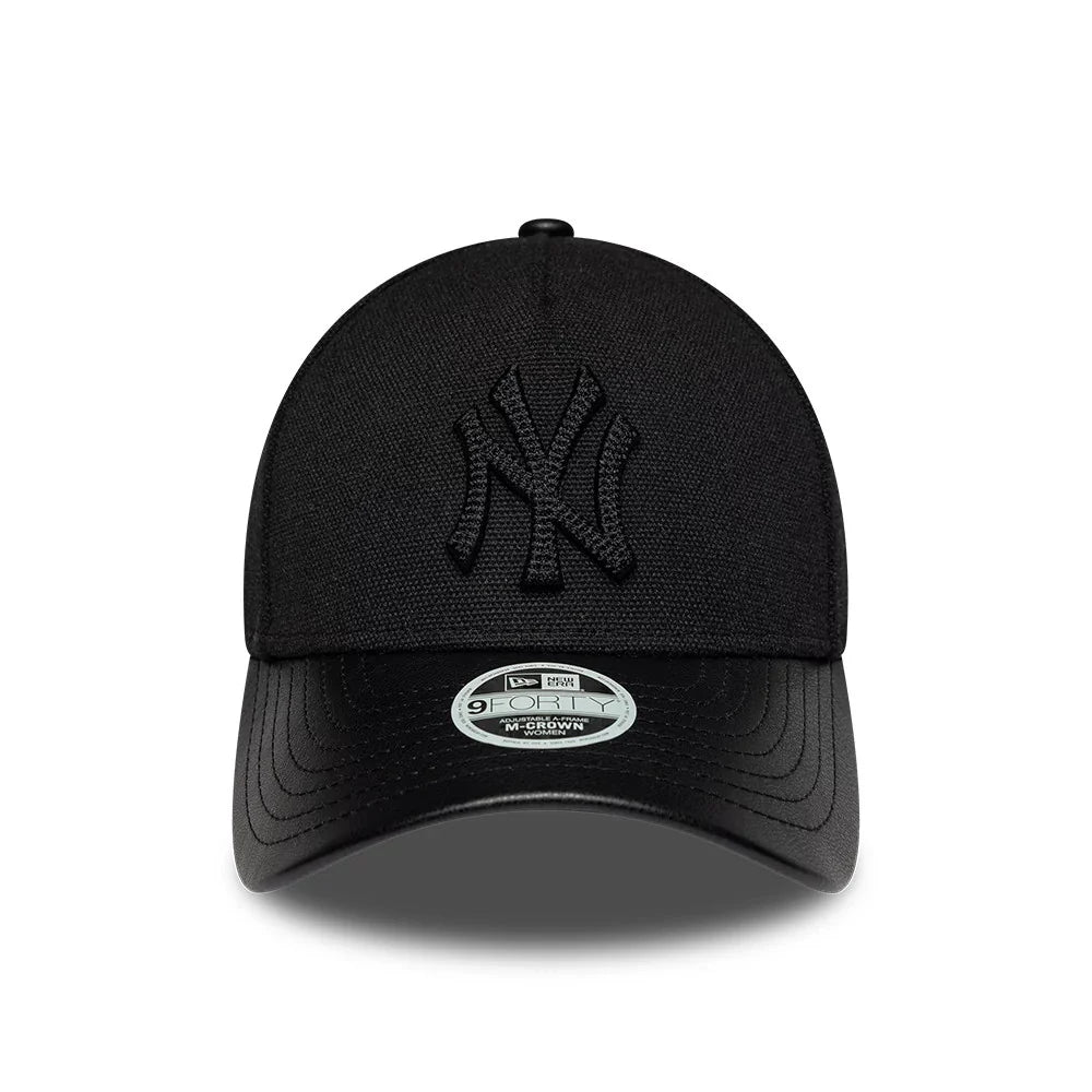 NEW ERA CAPPELLO 9FORTY M-Crown A-Frame NEW YORK Yankees Womens MLB Fabric Mix Black Adjustable