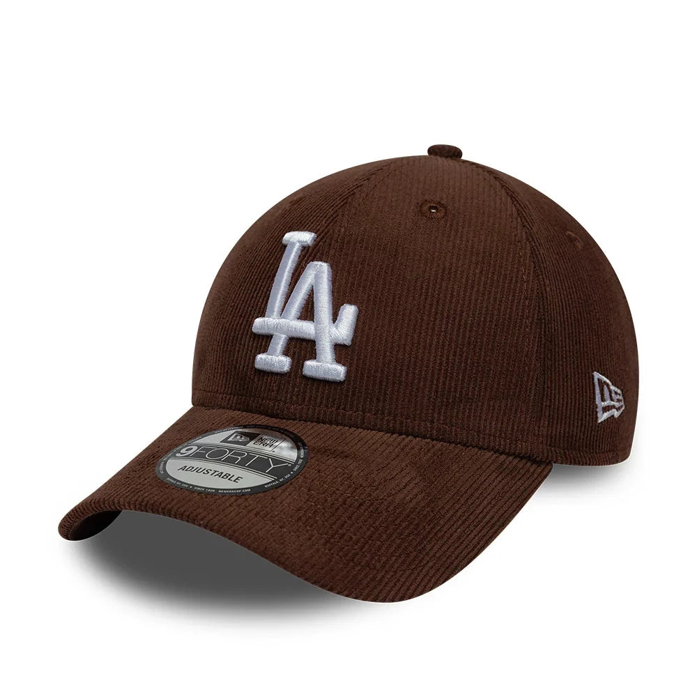 new era cappello 9FORTY LA Dodgers MLB Cord Brown Adjustable