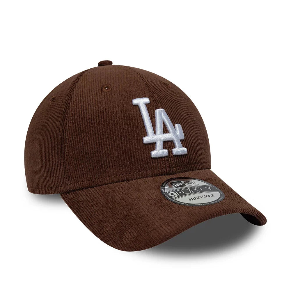 new era cappello 9FORTY LA Dodgers MLB Cord Brown Adjustable