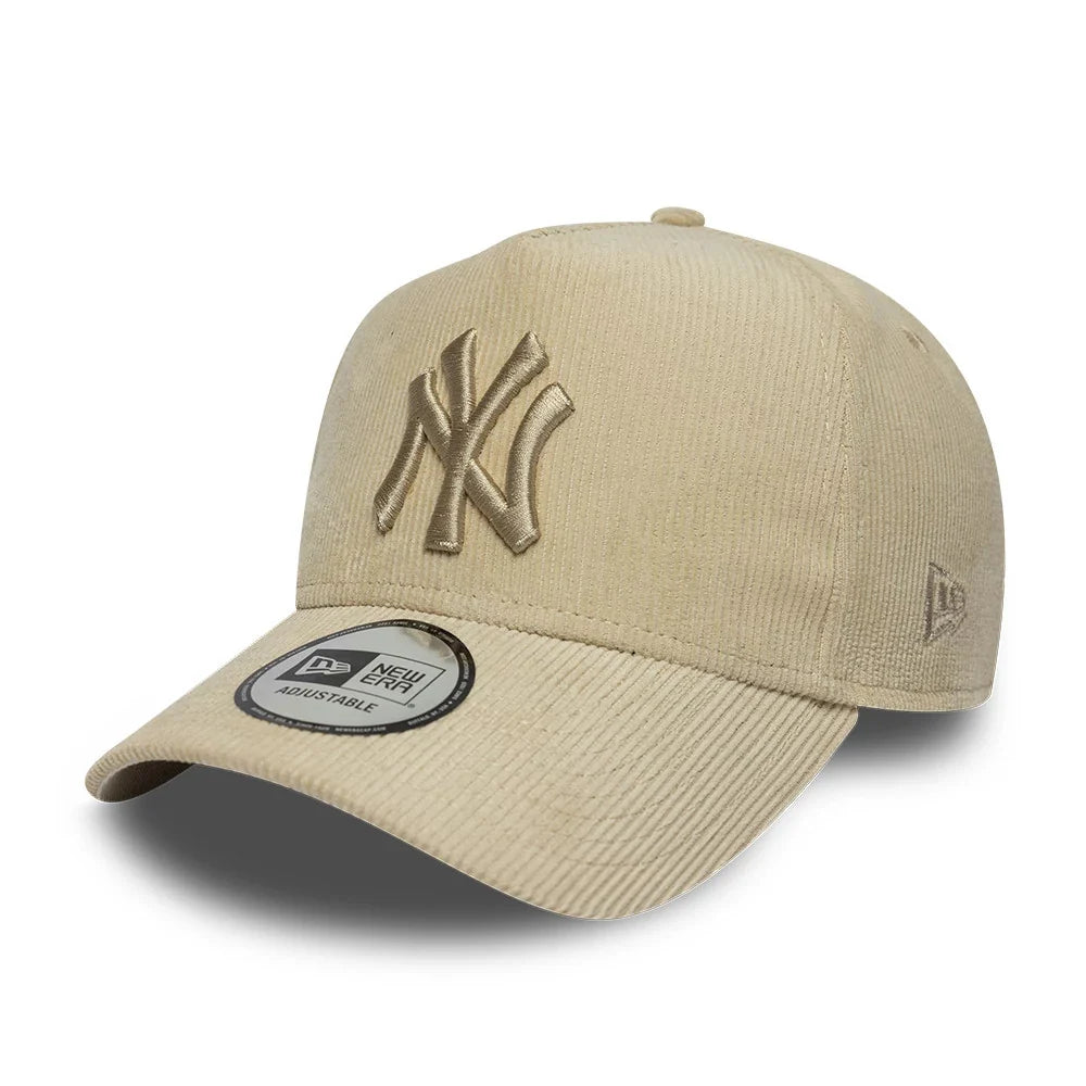 new era cappello 9FORTY E-Frame New York Yankees MLB Cord Light Beige Adjustable