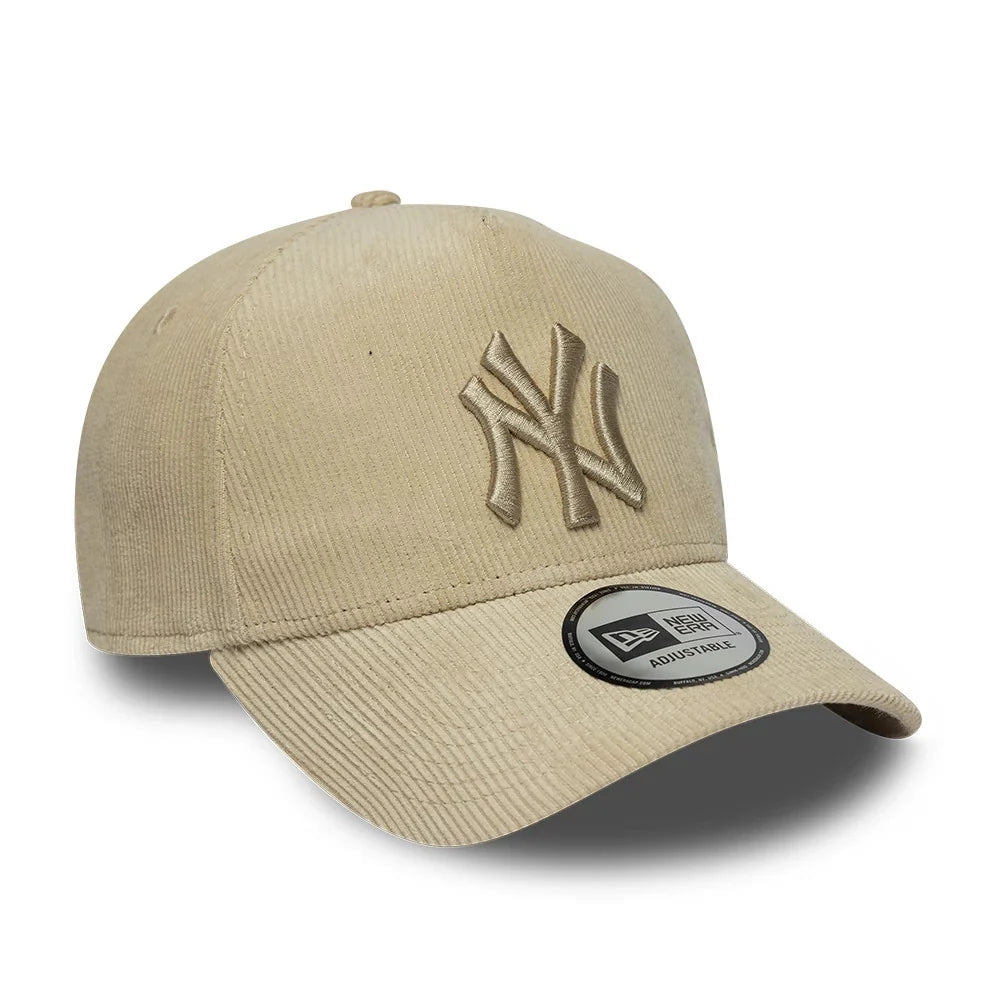 new era cappello 9FORTY E-Frame New York Yankees MLB Cord Light Beige Adjustable