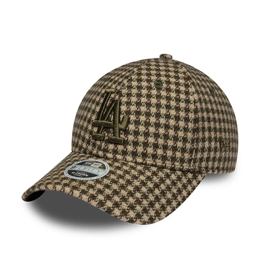New era cappello 9FORTY M-Crown LA Dodgers Womens MLB Houndstooth Green Adjustable