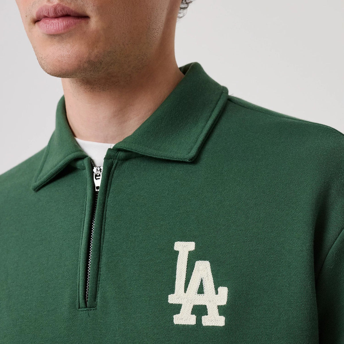 new era shirt 1/4 Zip Sweater LA Dodgers MLB Dark Green