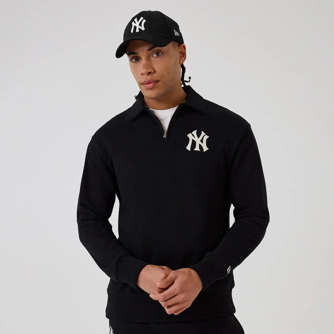 new era shirt 1/4 Zip Sweater New York Yankees MLB Black