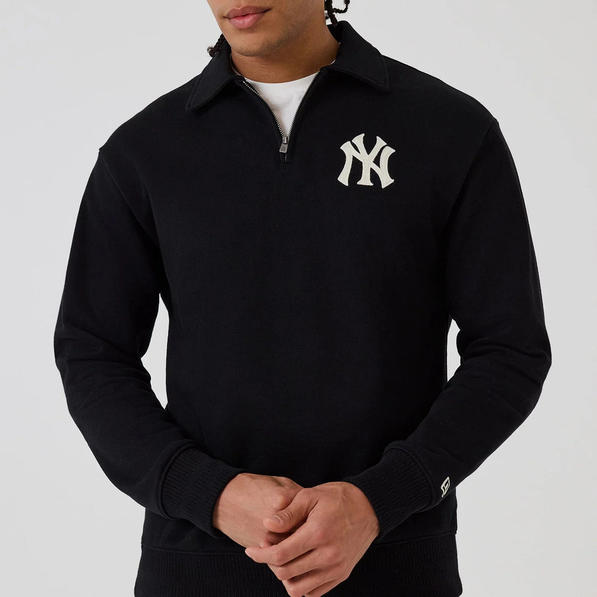 new era shirt 1/4 Zip Sweater New York Yankees MLB Black