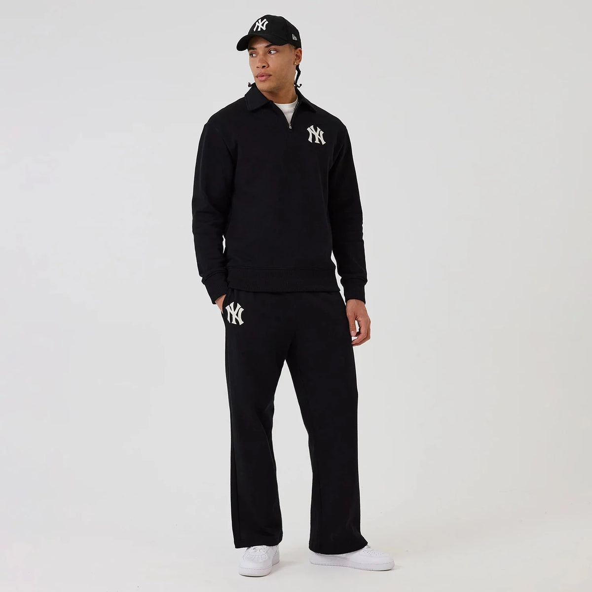 new era shirt 1/4 Zip Sweater New York Yankees MLB Black