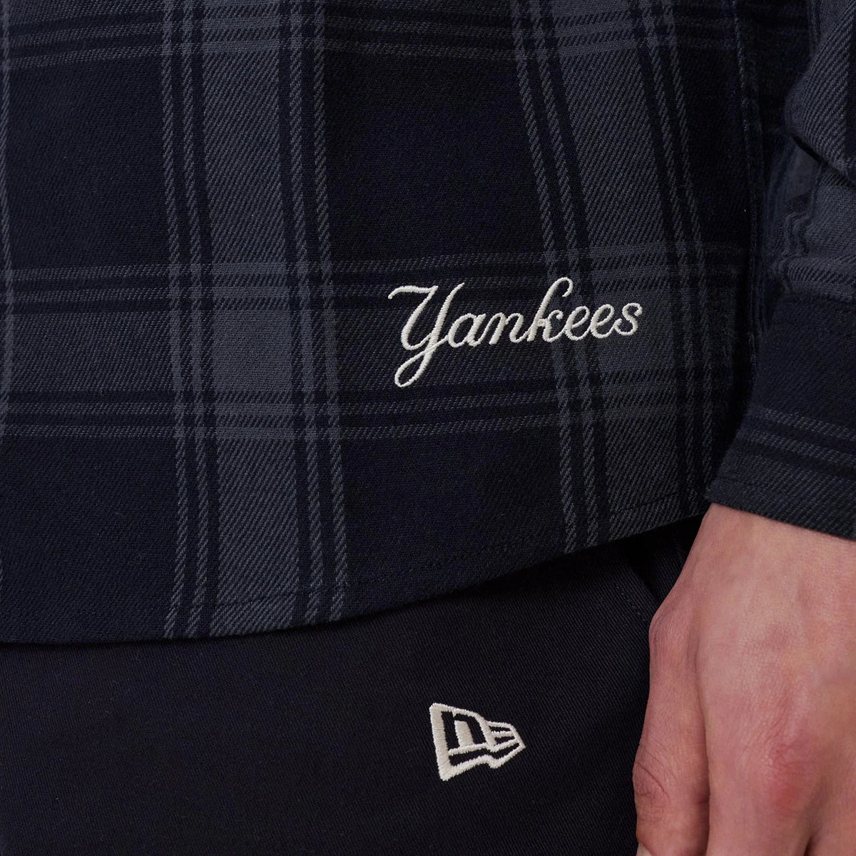 New Era Long Sleeve Shirt New York Yankees MLB Plaid Navy