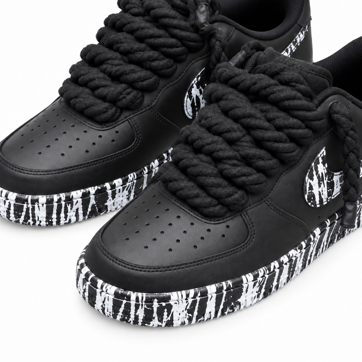 NIKE AIR FORCE ROPE LACES SKIZZI BLACK