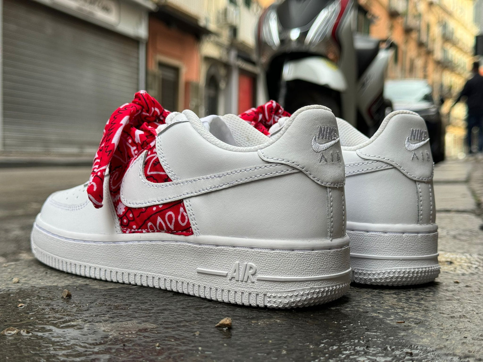 Air force 1 red bandana tie best sale