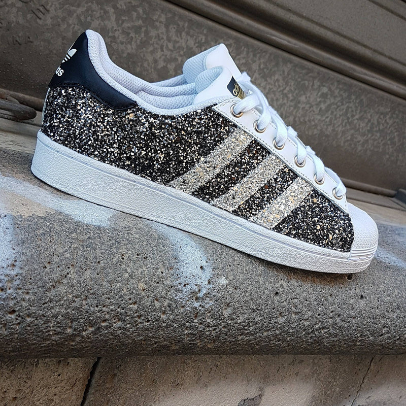 Adidas superstar white glitter best sale