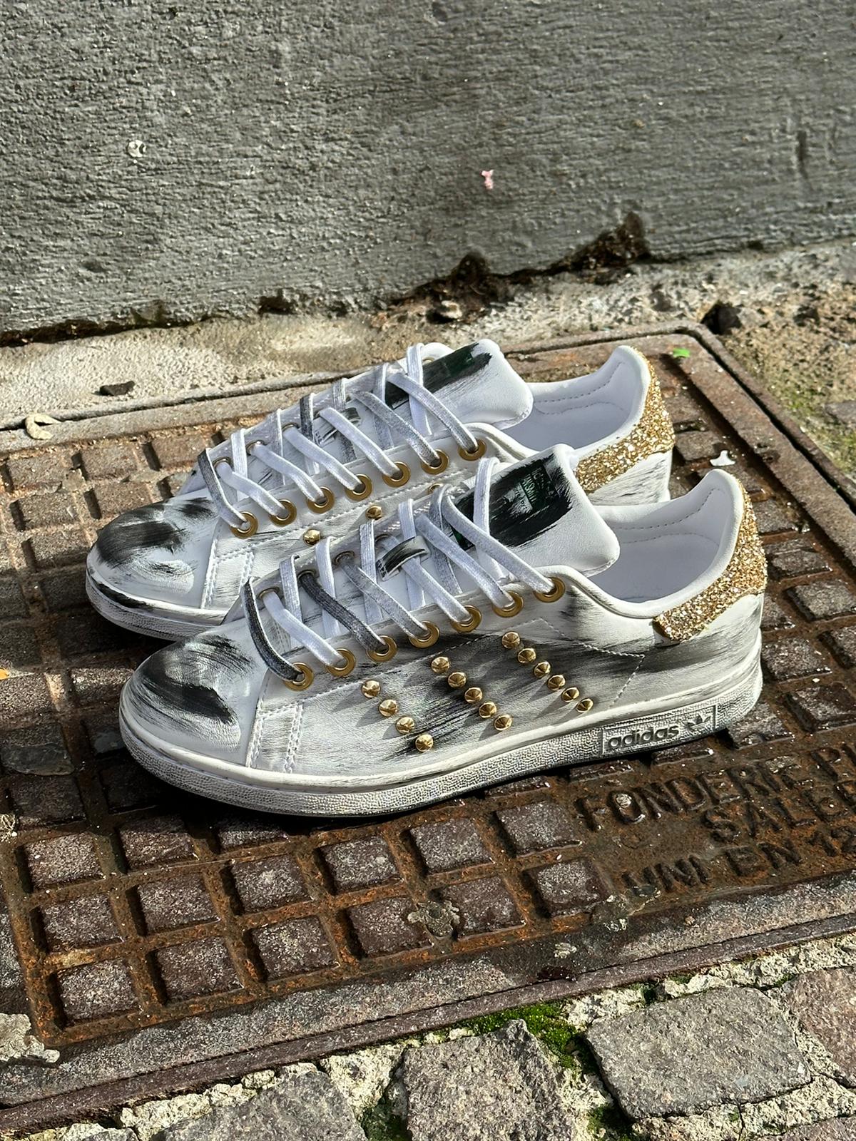 Stan Smith Point Glitter Gold Snezed