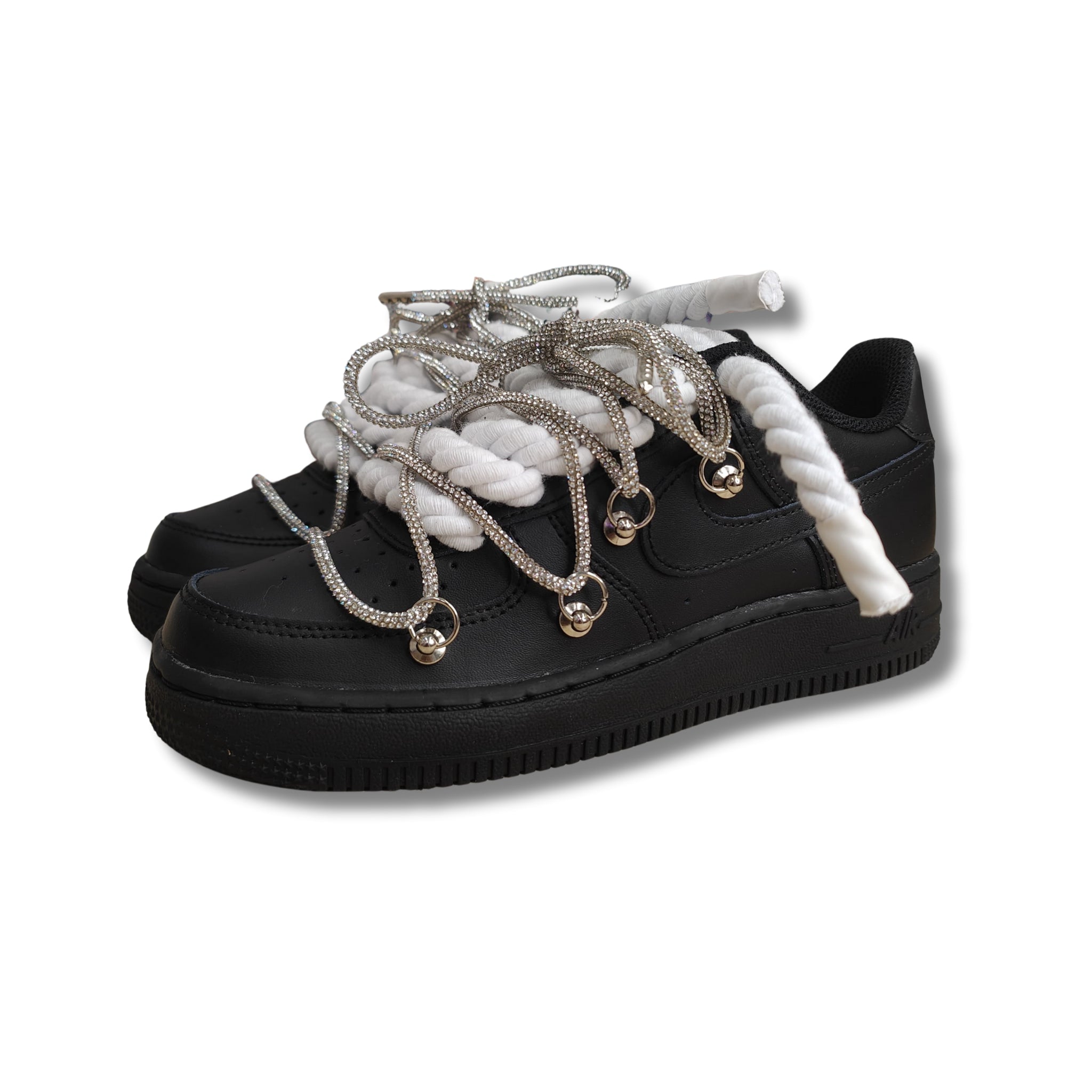 Snezed AIR FORCEROPE LACES BLACK W SWAROVSKI