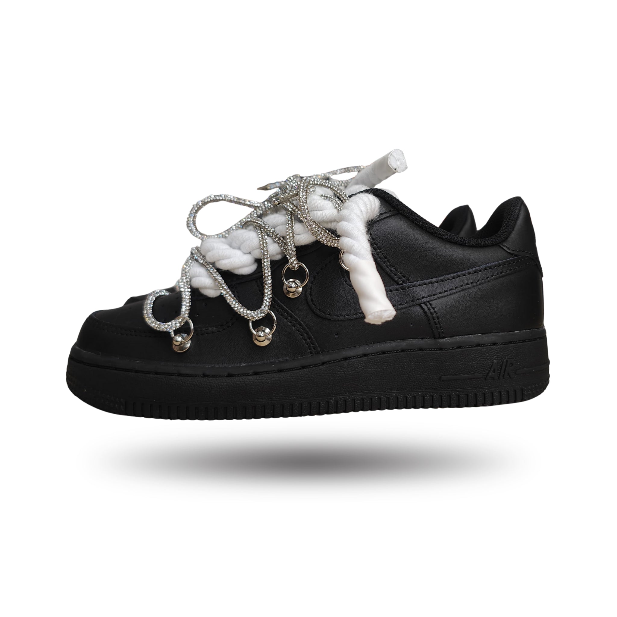 Snezed AIR FORCEROPE LACES BLACK W SWAROVSKI