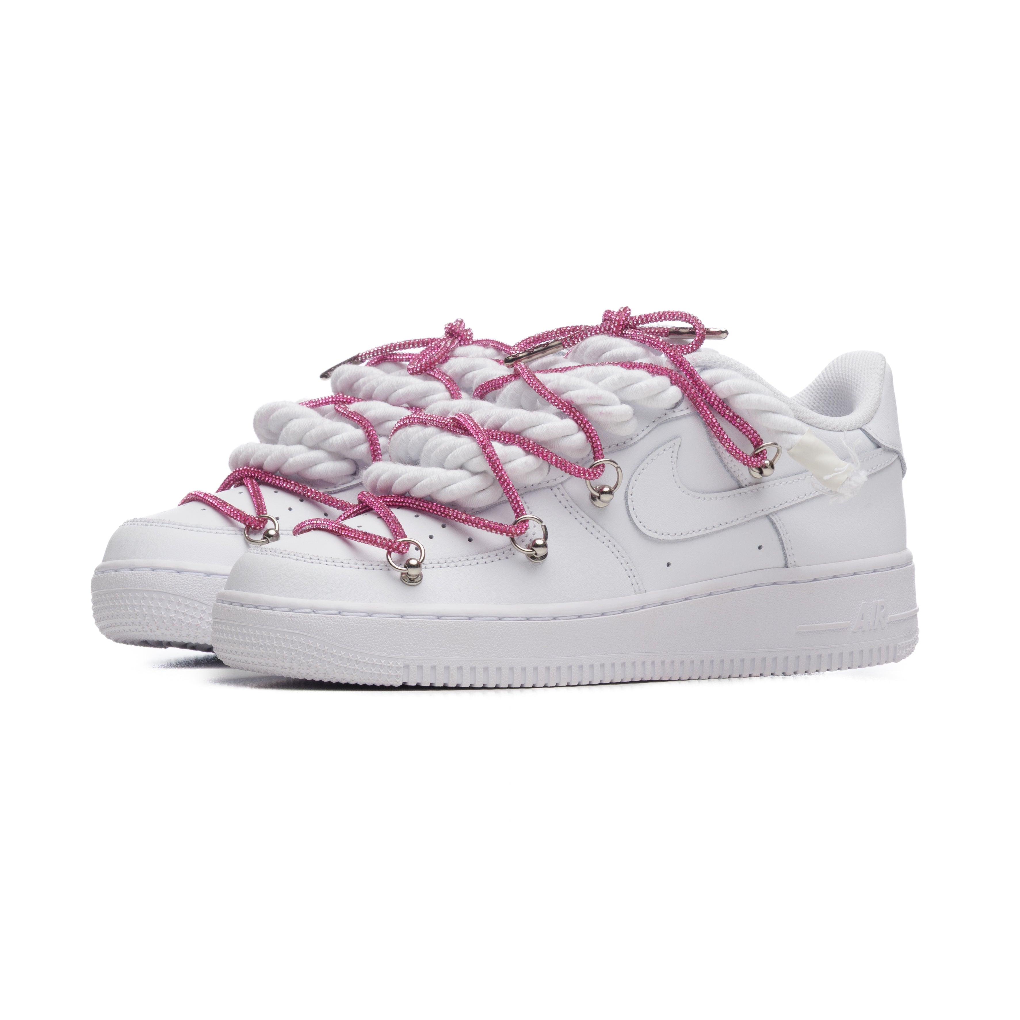 NIKE AIR FORCE ROPE LACES  WHITE TRIPLE  SWAROVSKI PINK