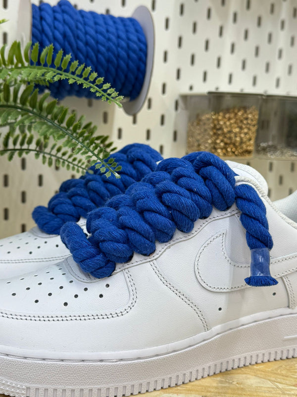 AIR FORCE ROPE LACES BLUE SHIPS