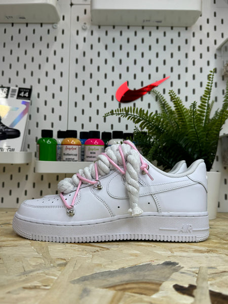 NIKE AIR FORCE ROPE LACES TRIPLE PINK