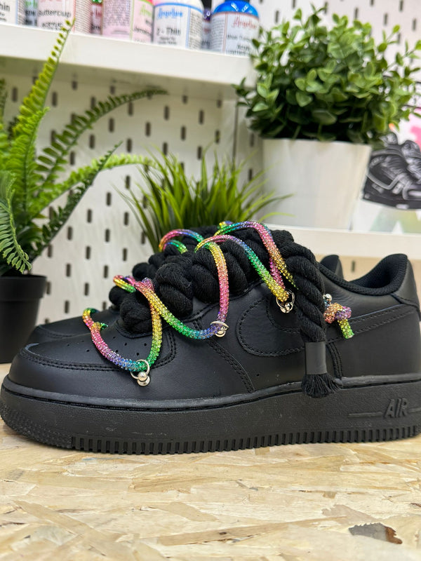 AIR FORCE ROPE BLACK SWAROVSKI MULTICOLOR