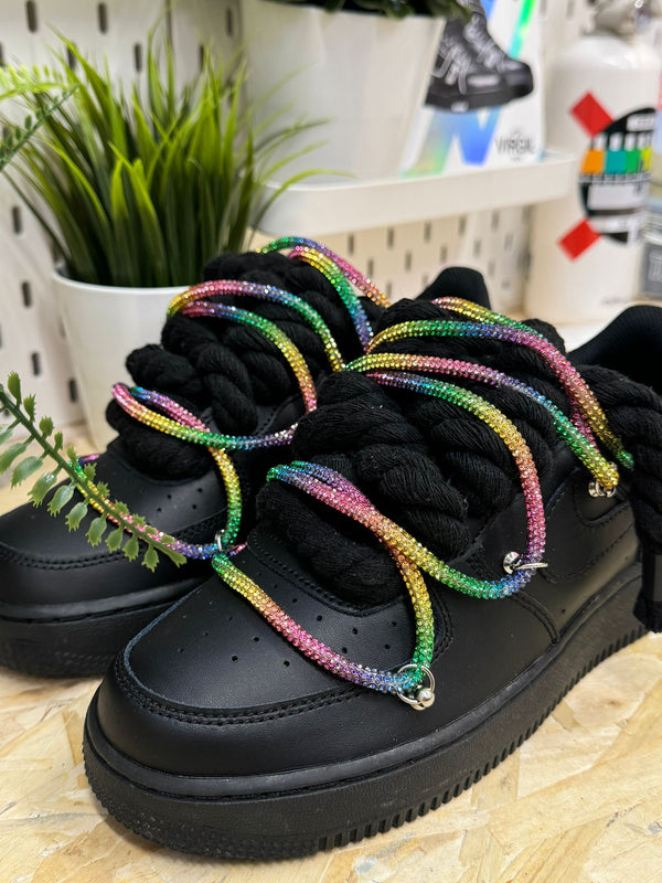 AIR FORCE ROPE BLACK SWAROVSKI MULTICOLOR