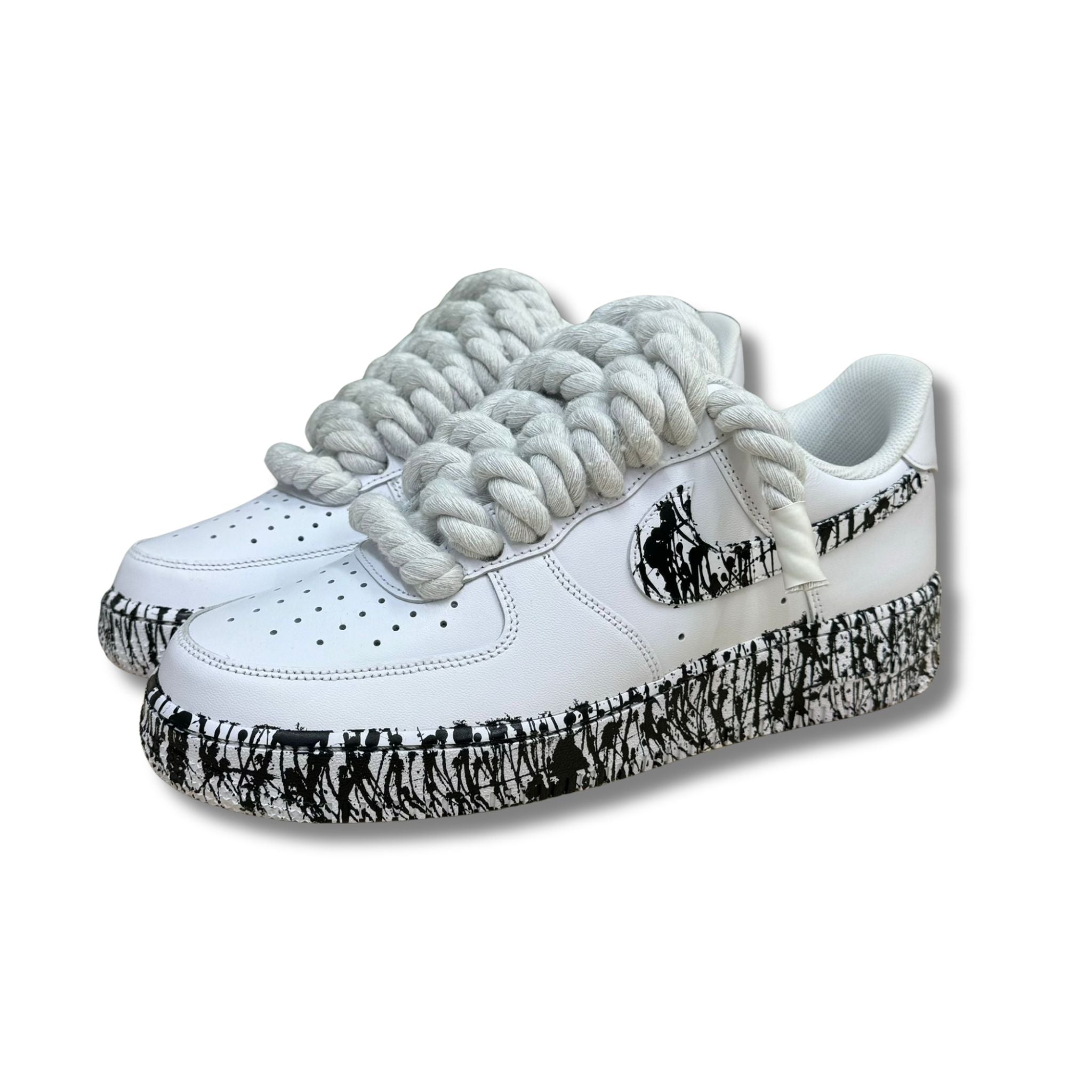 Snezed AIR FORCEROPE LACES SKIZZI WHITE BLACK