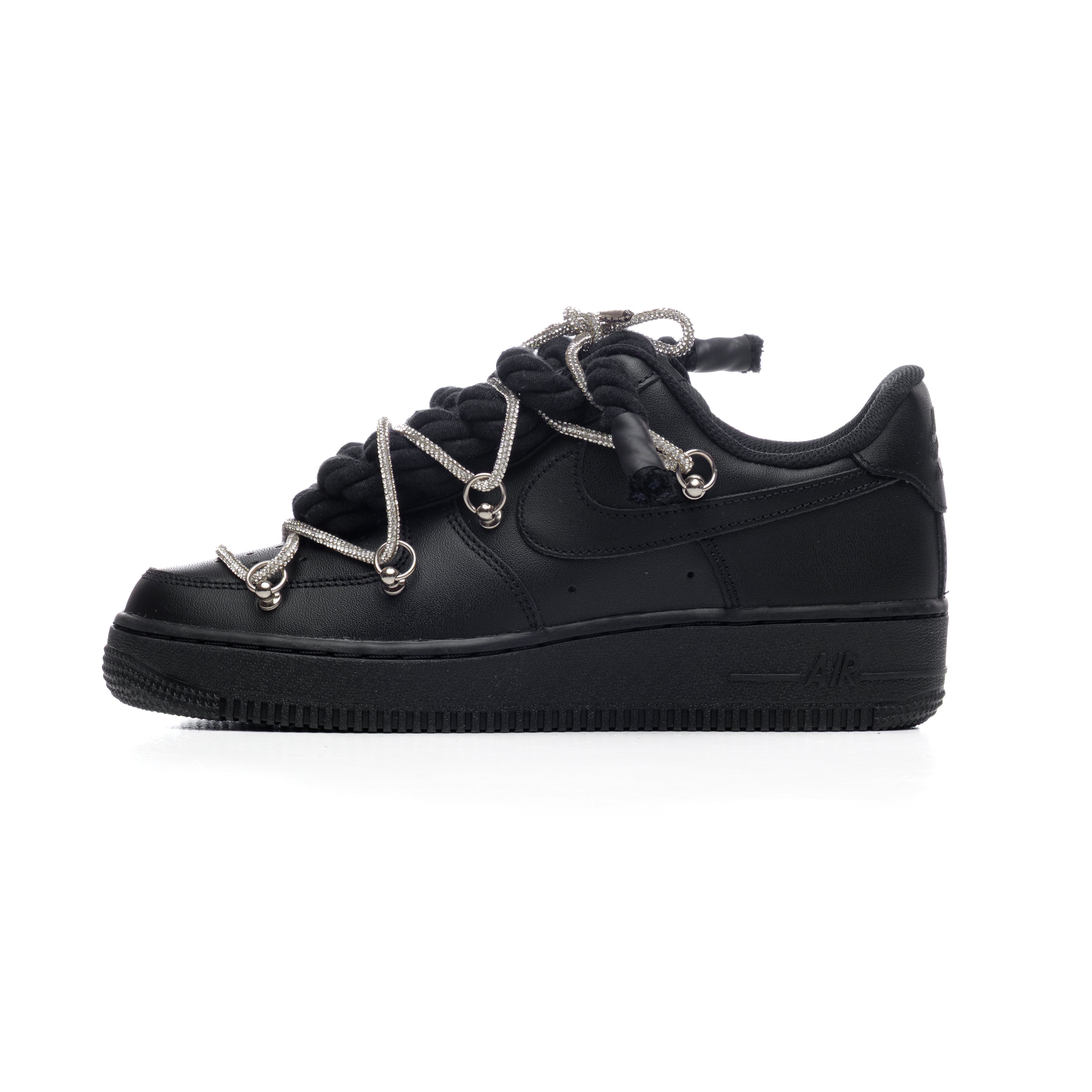 NIKE AIR FORCE ROPE LACESTRIPLE BLACK SWAROVSKI