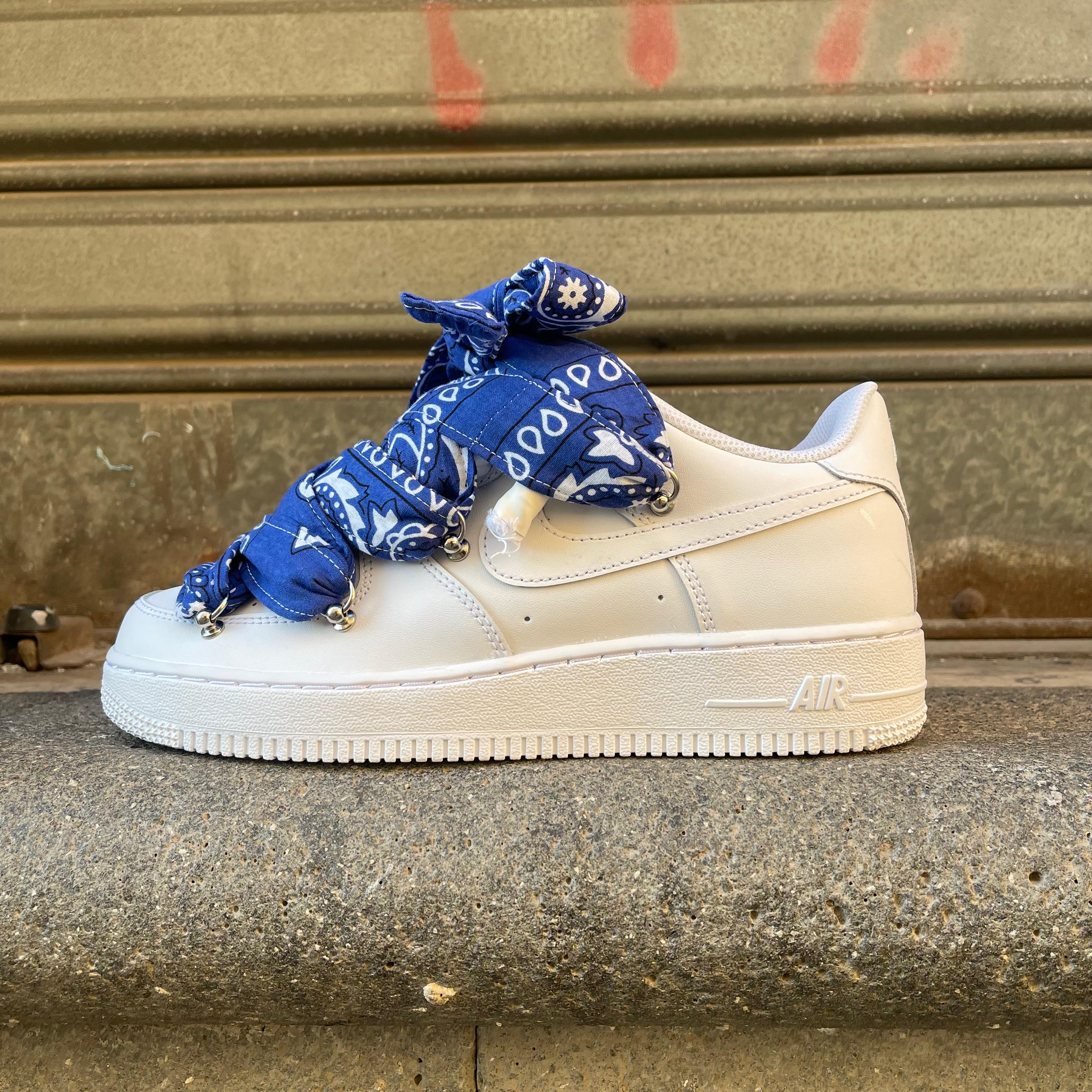 NIKE AIR FORCE 1 ROPE LACES BANDANA BLUE XL
