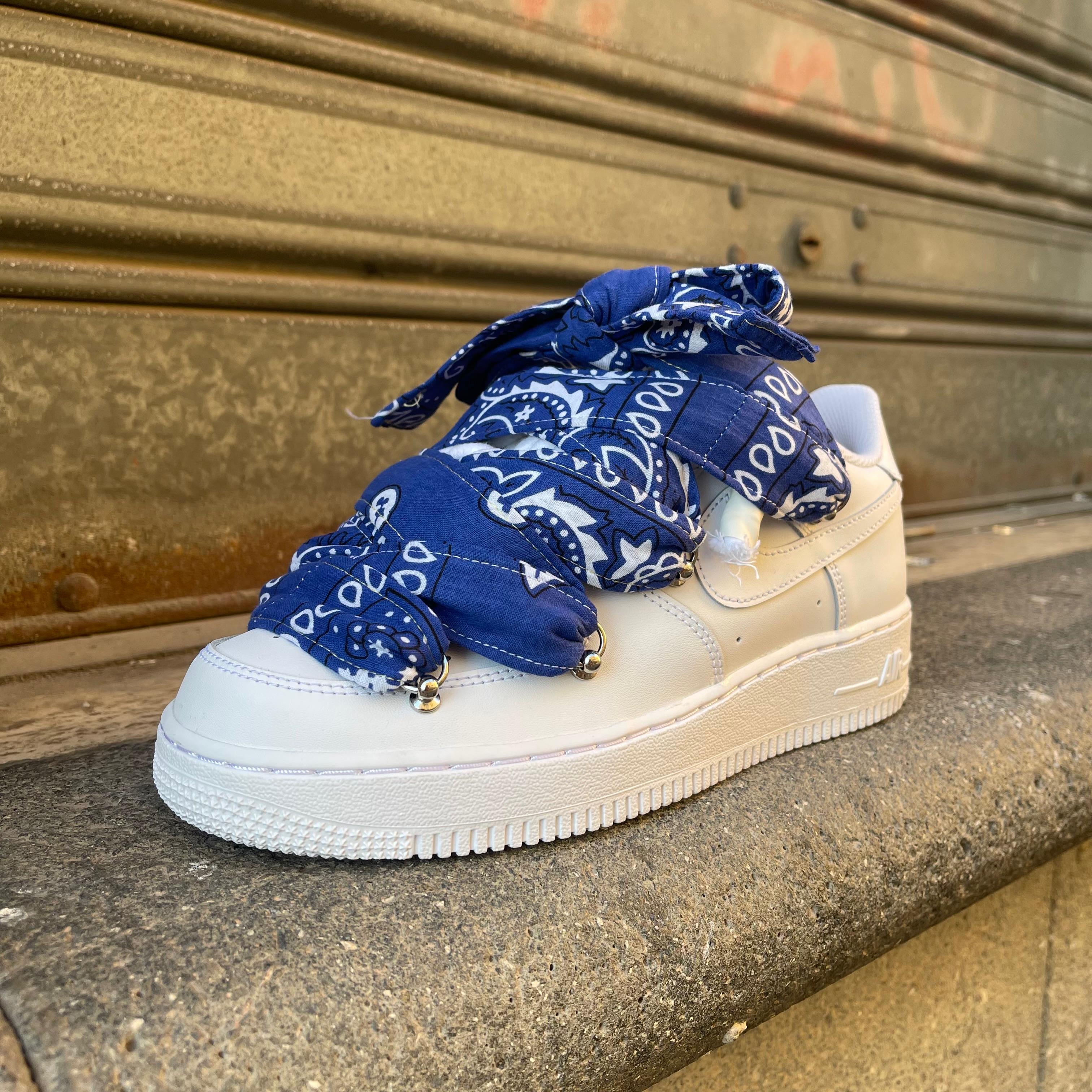 NIKE AIR FORCE 1 ROPE LACES BANDANA BLUE XL
