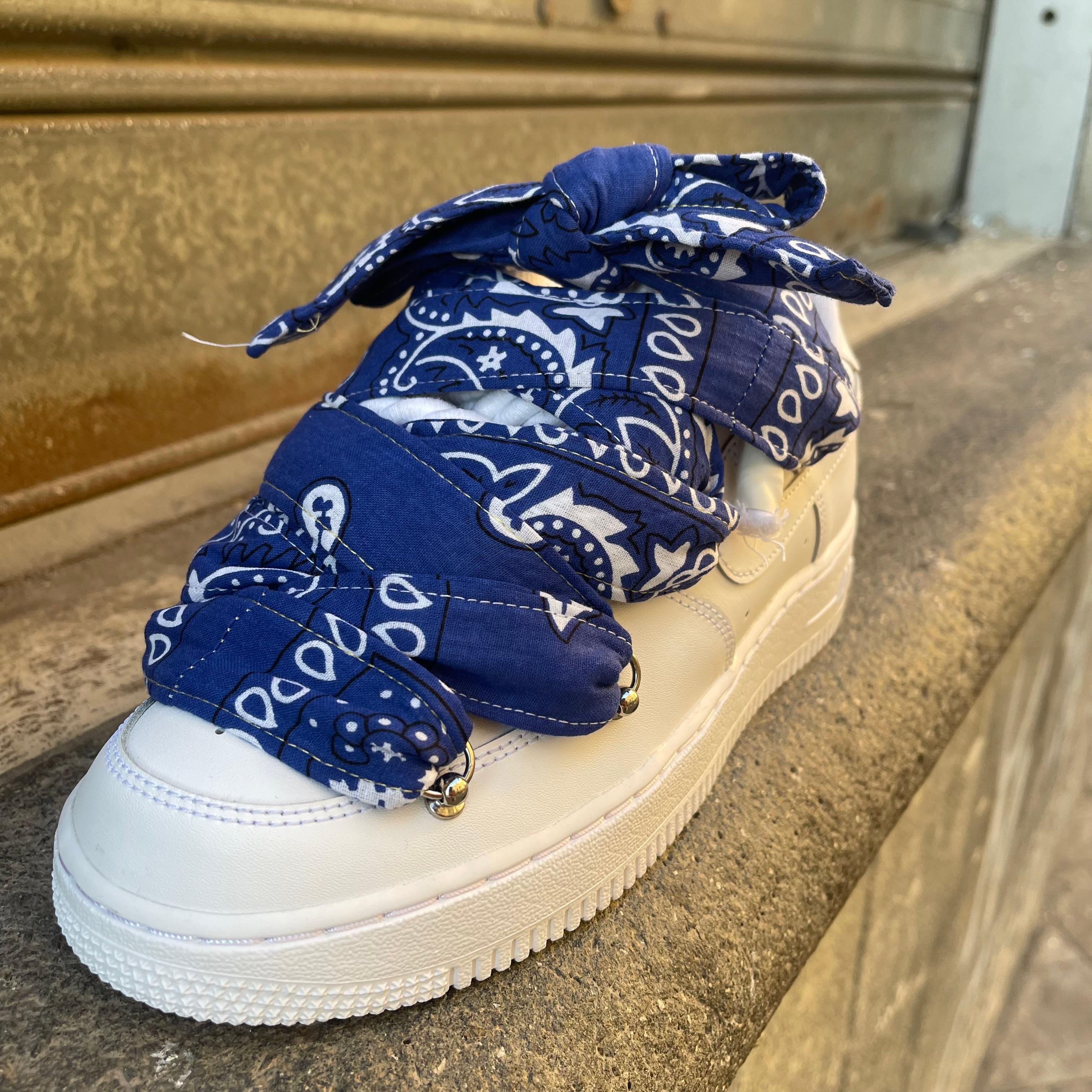 NIKE AIR FORCE 1 ROPE LACES BANDANA BLUE XL