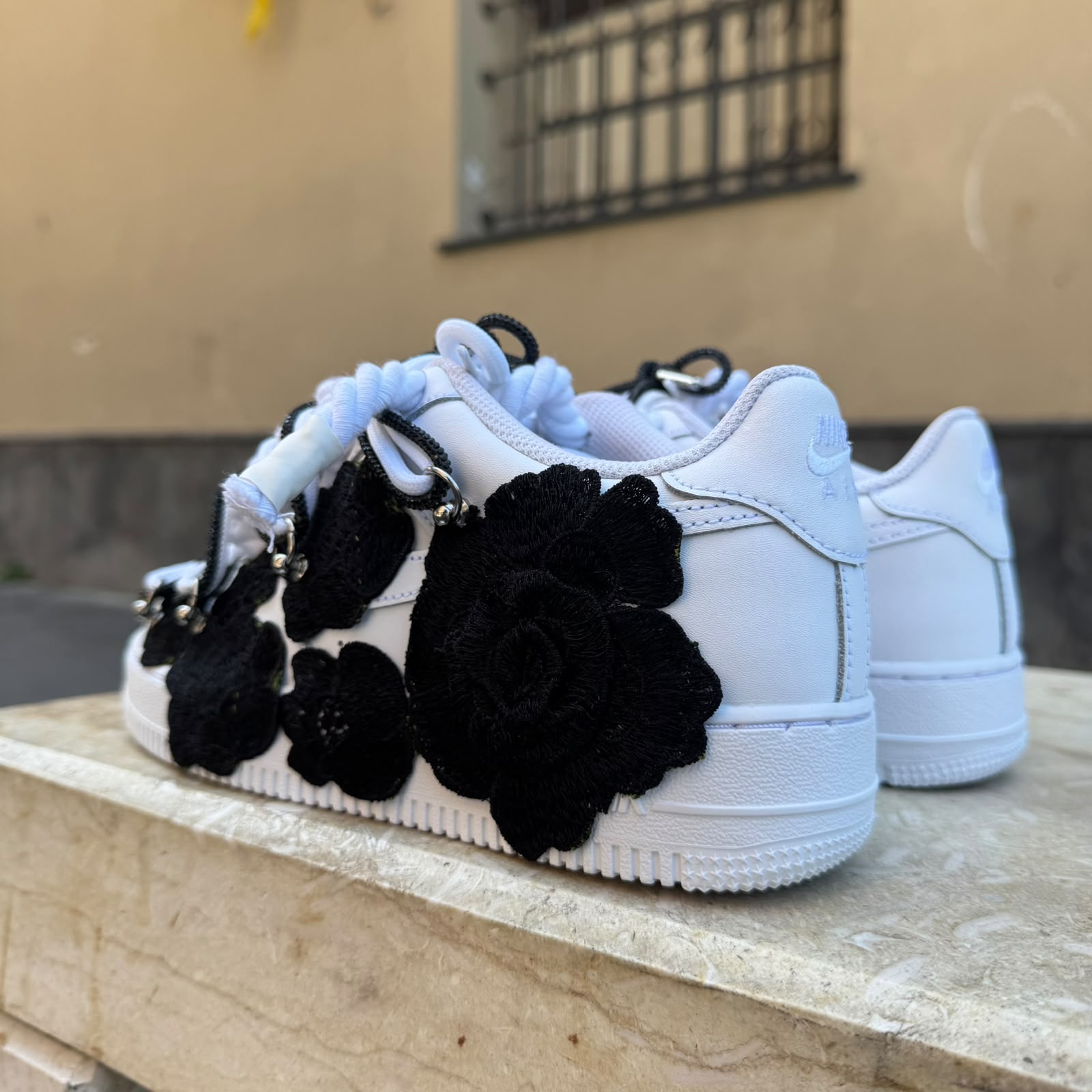 Nike Air Force Black Roses
