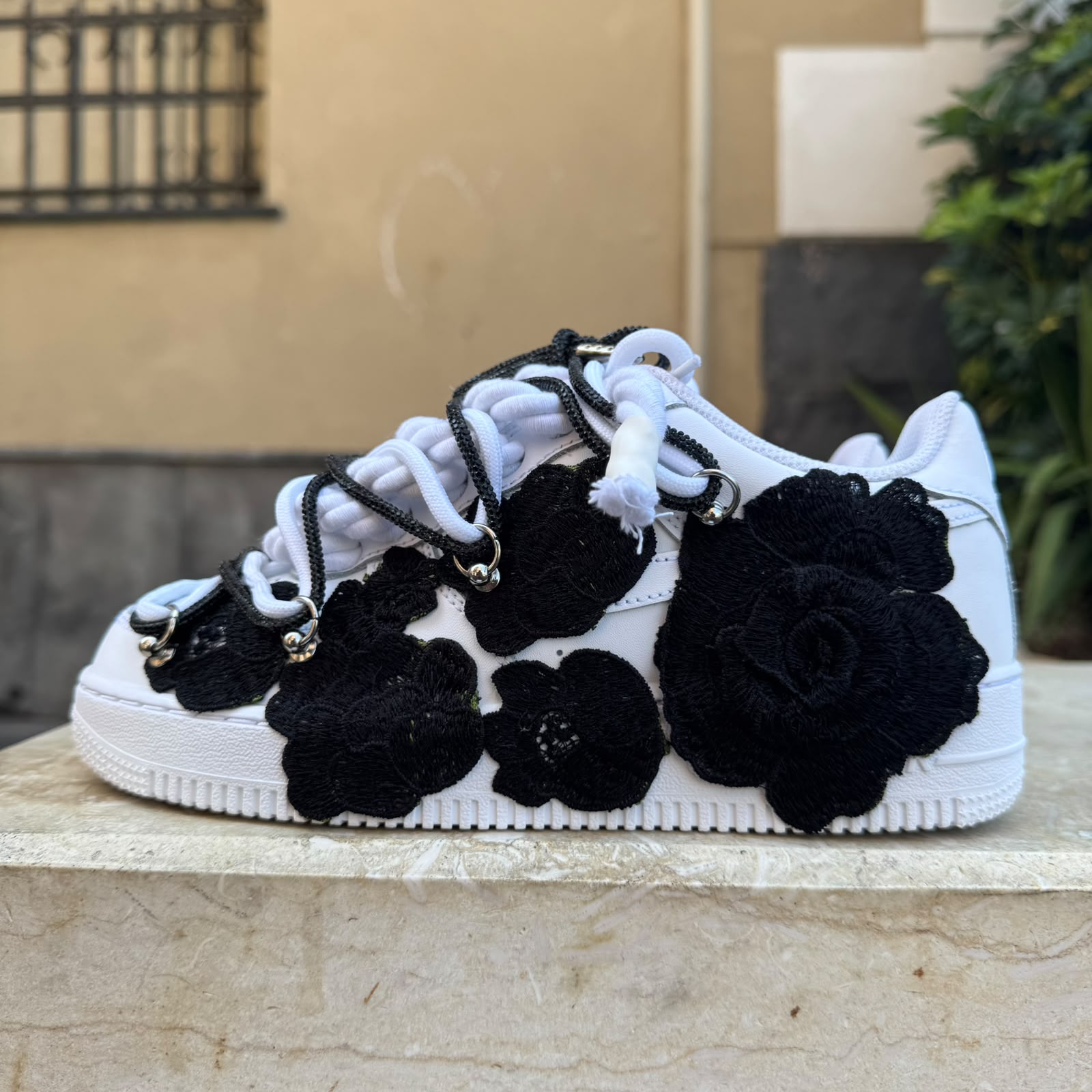 Nike Air Force Black Roses