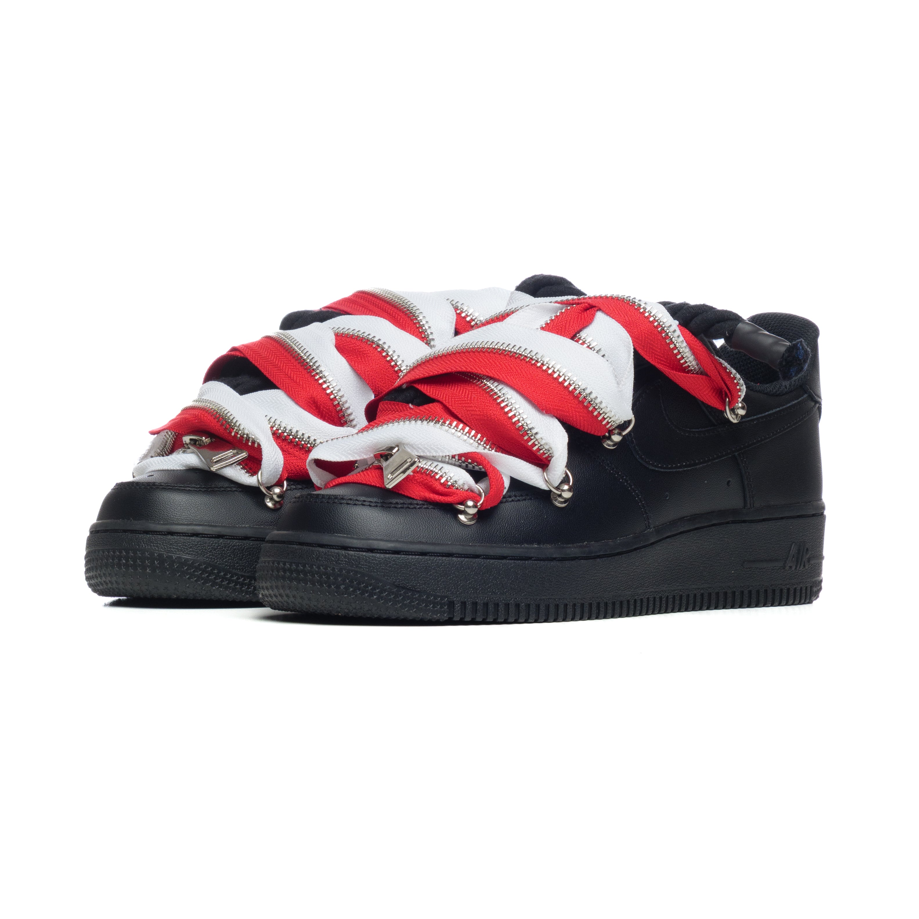 Snezed AF1 BLACK- ZIP BICOLOR WHITE&RED
