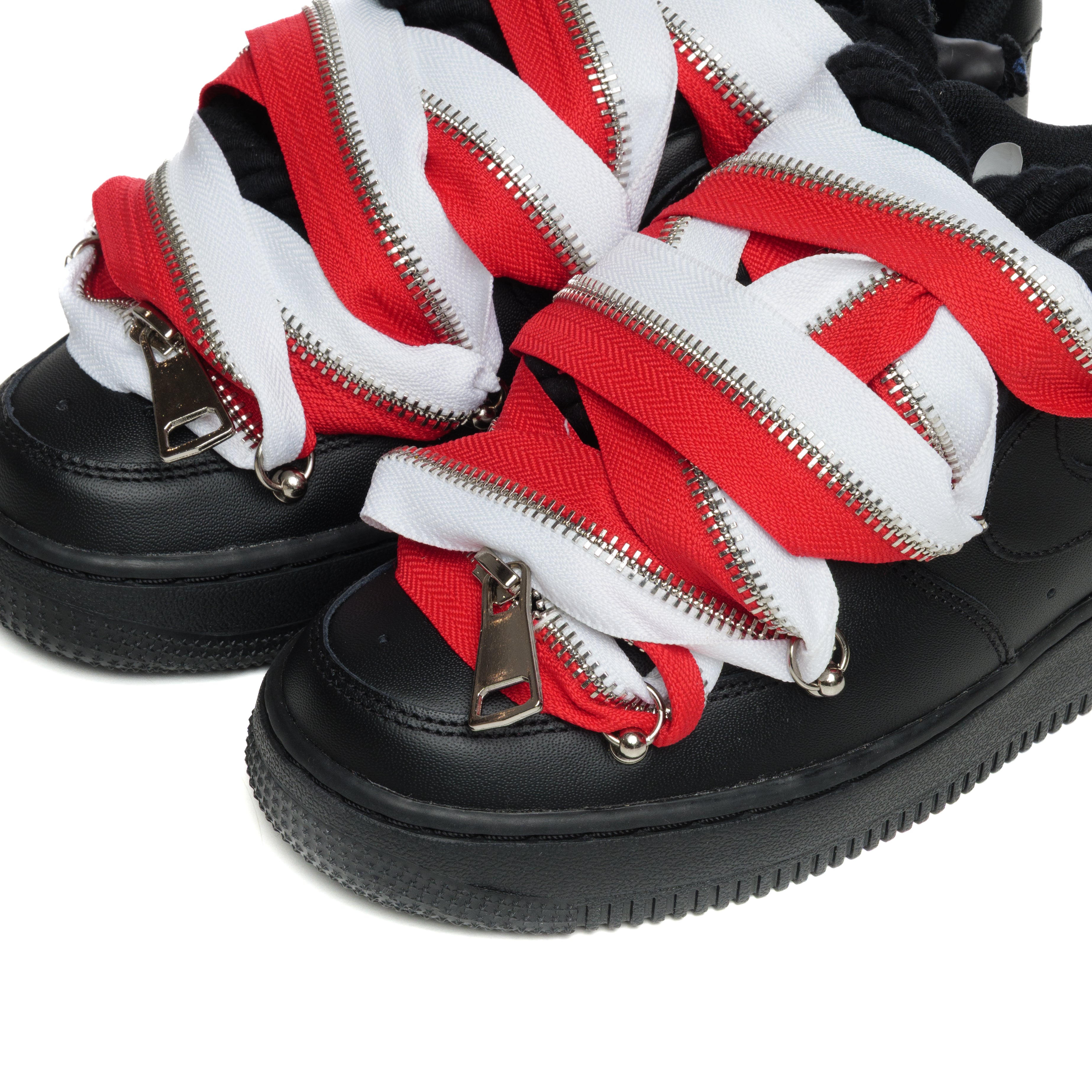 Snezed AF1 BLACK- ZIP BICOLOR WHITE&RED