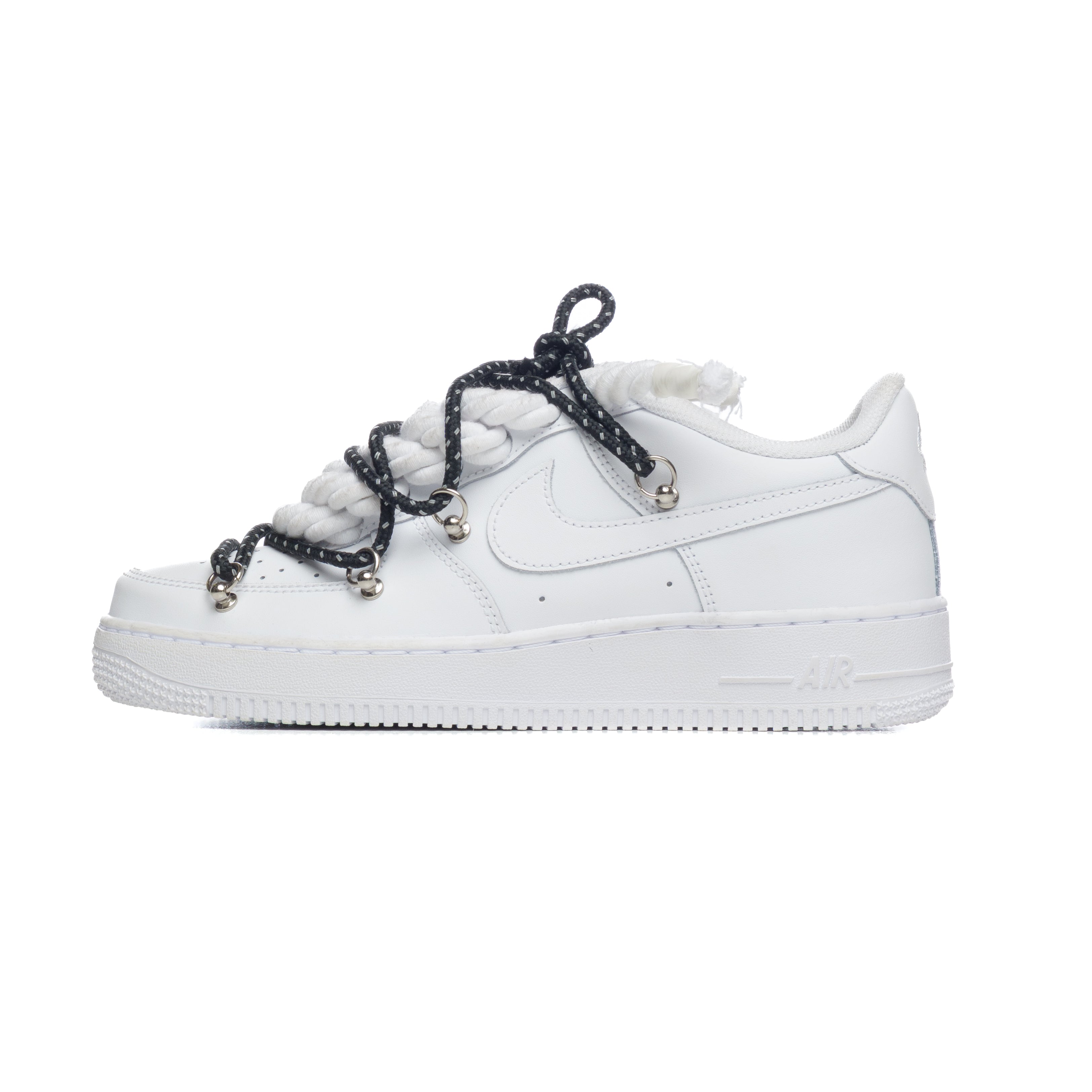 Snezed AF1 WHITE- TWIN LACES BLACK REFLECTIVE