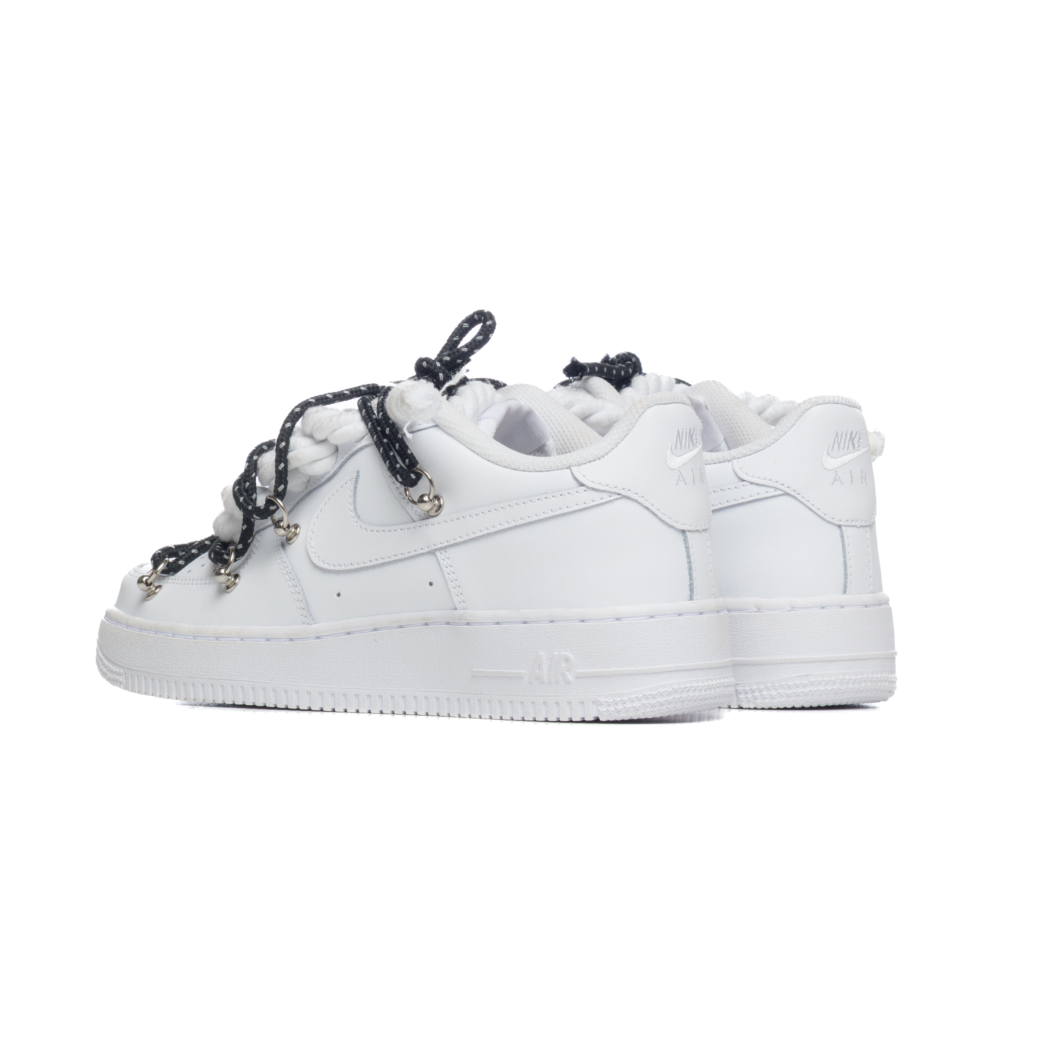 Snezed AF1 WHITE- TWIN LACES BLACK REFLECTIVE